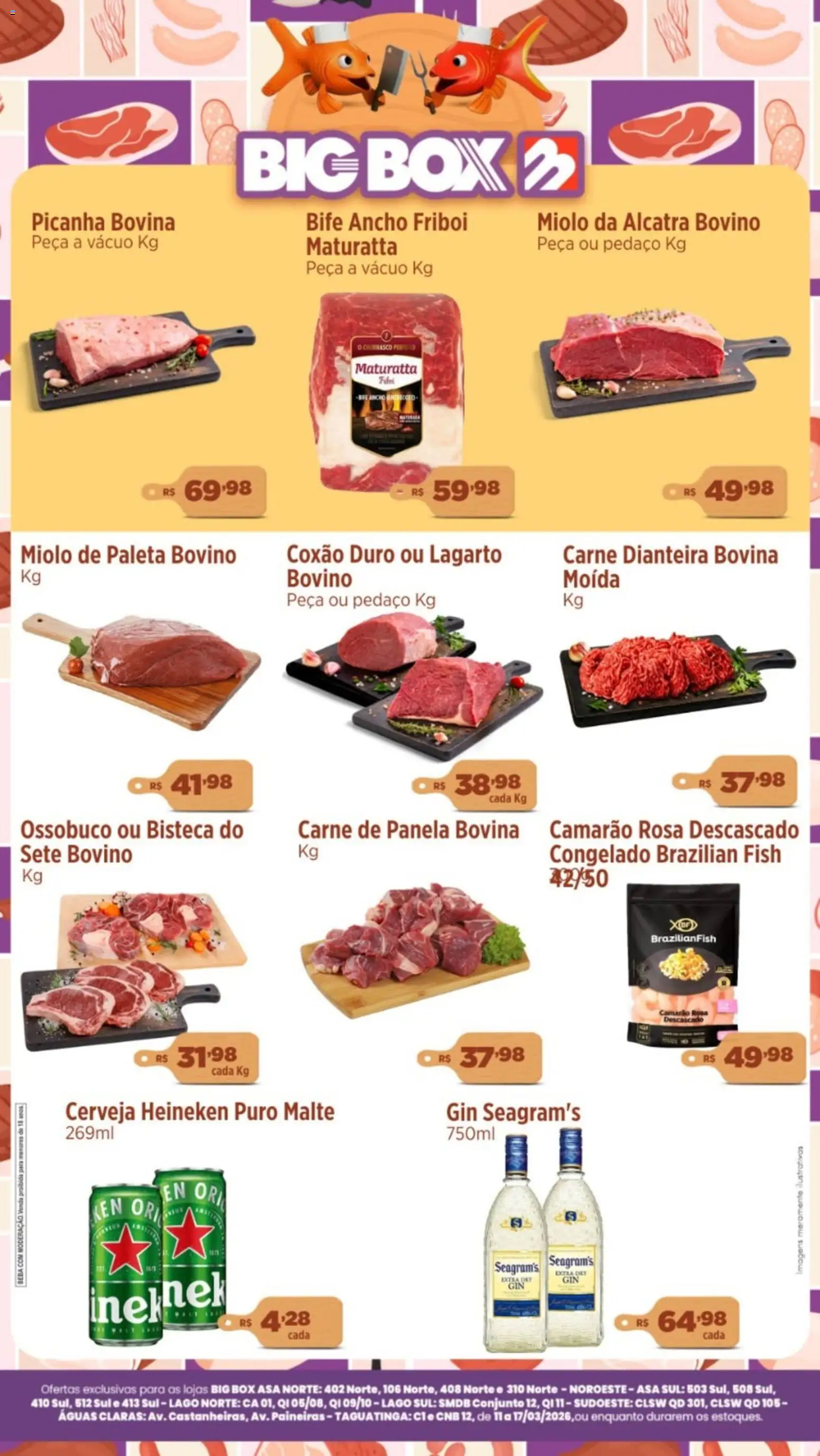 Big Box Folheto - válido de 11.03.2026 | Página: 2 | Produtos: Camarão, Cerveja, Cerveja Heineken, Heineken