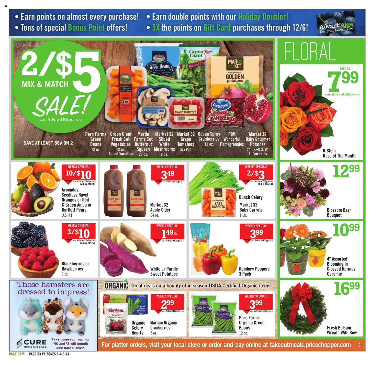Price Chopper Weekly Ad - valid from 16.11.2025 | Page: 3 | Products: Cider, Broccoli, Oranges, Tomatoes
