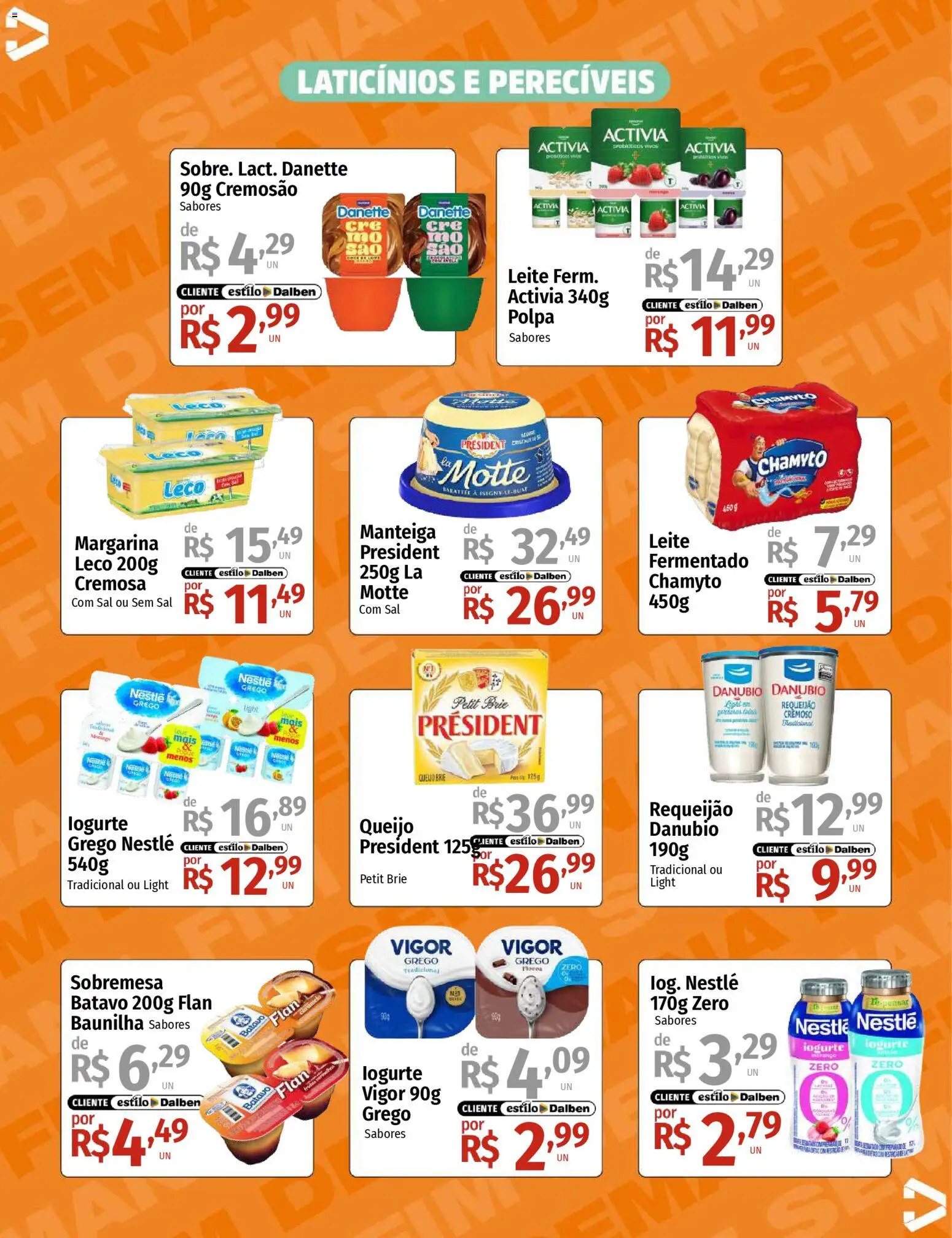 Supermercado Dalben Folheto - válido de 24.04.2026 | Página: 9 | Produtos: Iogurte, Sal, Requeijão, Margarina