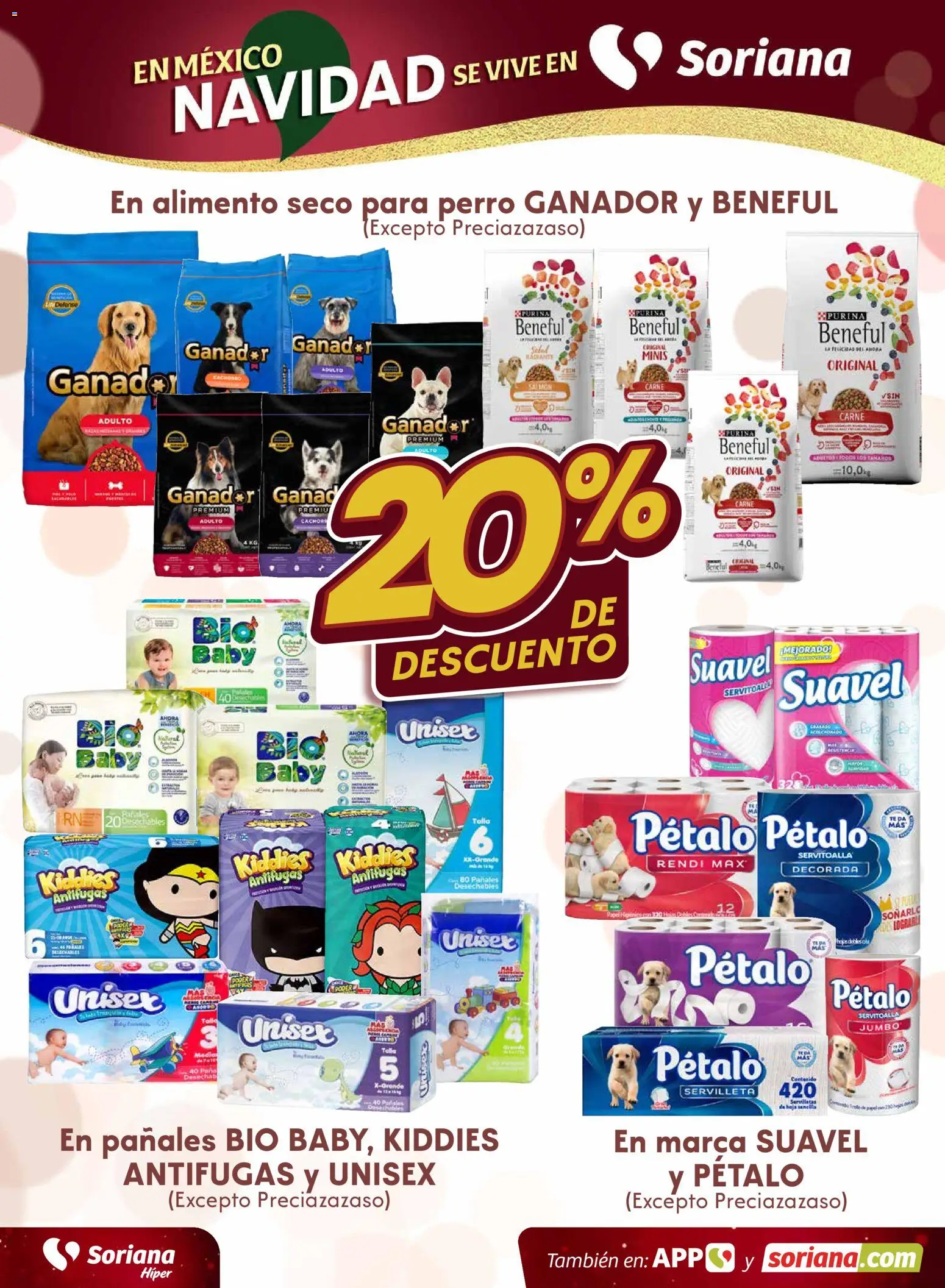 Nuevas ofertas de Soriana válidas en toda la República Mexicana desde el 21.11.2025. ¡Encuentra las mejores ofertas en Soriana - Fin de Semana Híper: Tamaulipas (excepto Cd. Victoria y Tampico)! | Página: 2 | Productos: Pañales, Radiante, Té, Servilletas