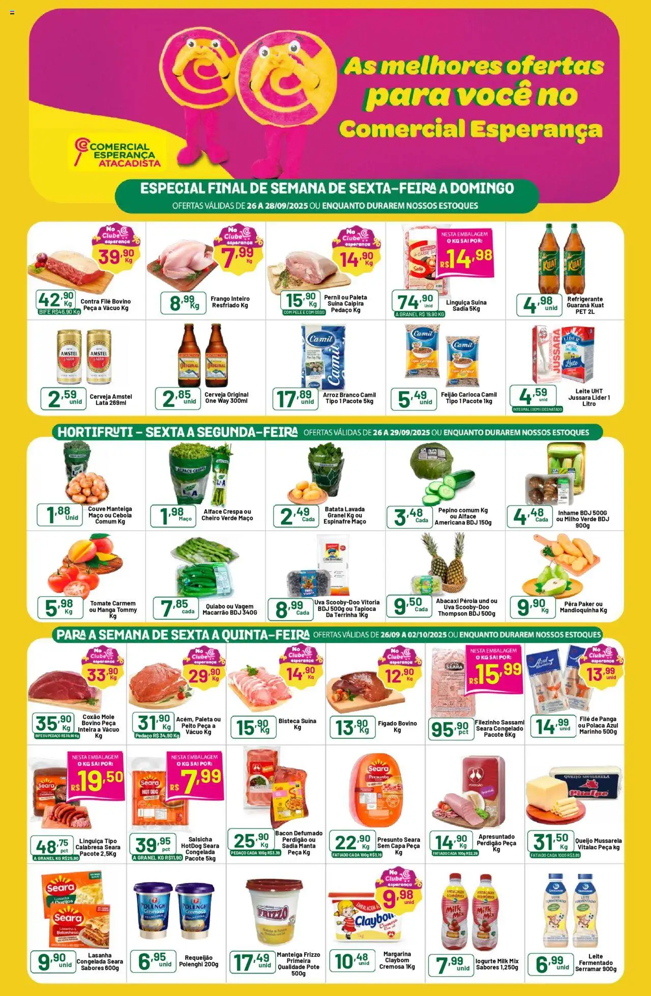 Comercial Esperança Folheto - válido de 26.09.2025 | Página: 1 | Produtos: Vagem, Tapioca, Arroz, Requeijão