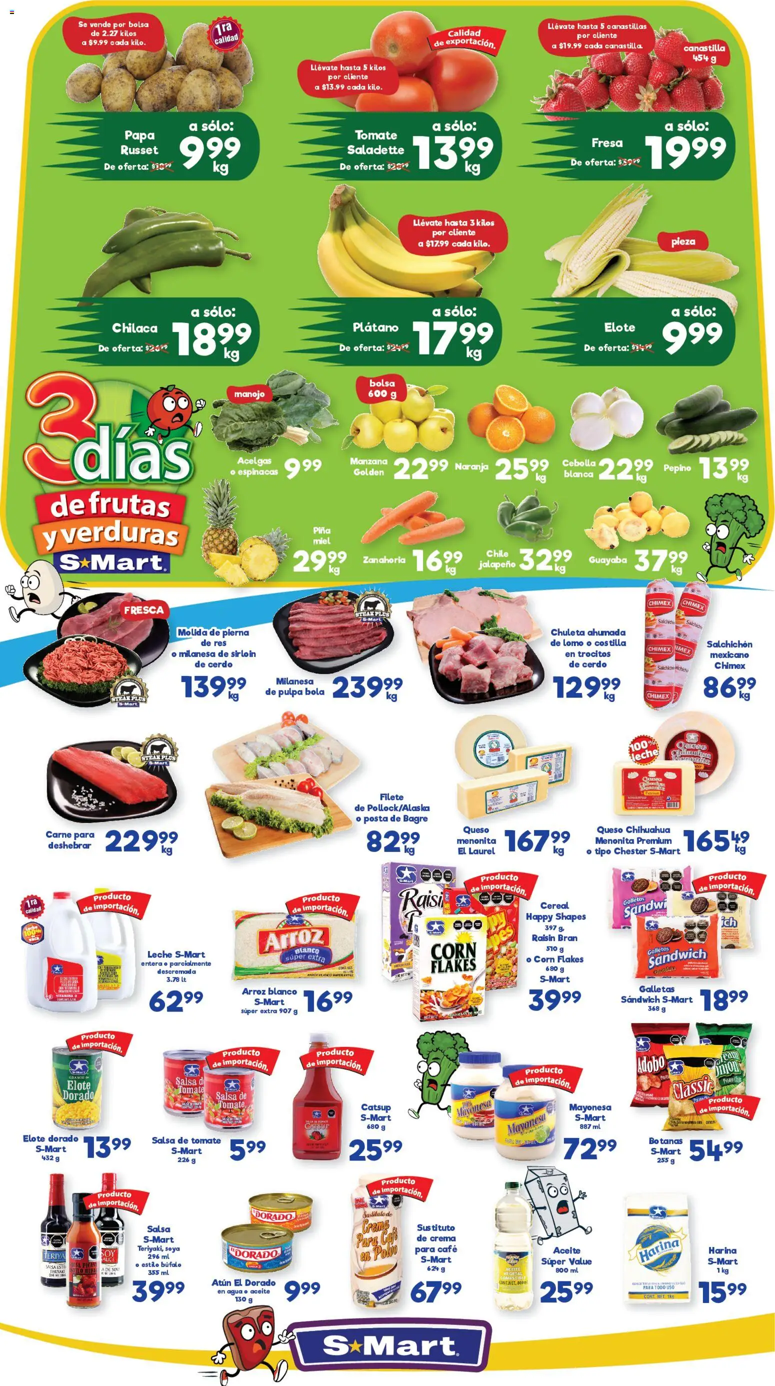 Nuevas ofertas de S-Mart válidas en toda la República Mexicana desde el 13.01.2026. ¡Encuentra las mejores ofertas en S-Mart folleto! | Página: 1 | Productos: Salchicha, Agua, Cerdo, Polvo