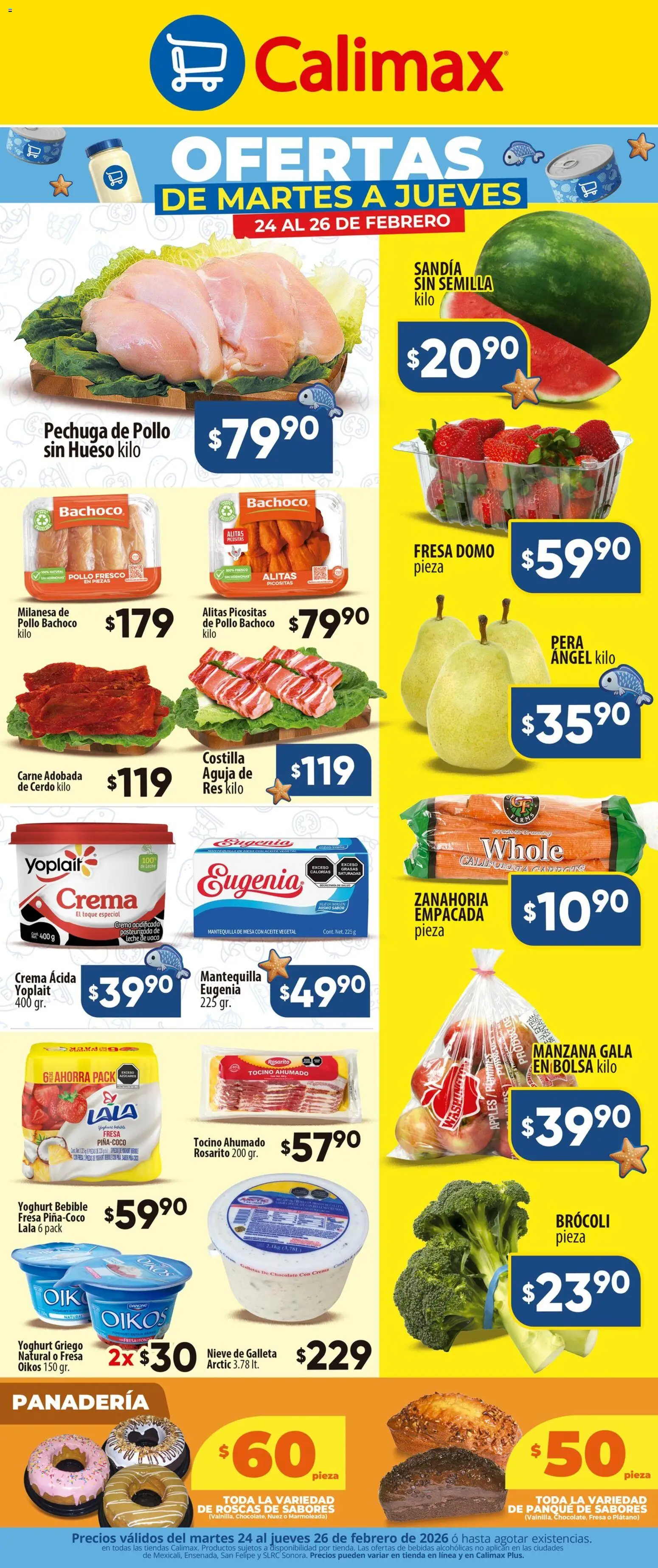 Nuevas ofertas de Calimax válidas en toda la República Mexicana desde el 24.02.2026. ¡Encuentra las mejores ofertas en Calimax folleto! | Página: 2 | Productos: Pera, Manzana, Res, Galletas