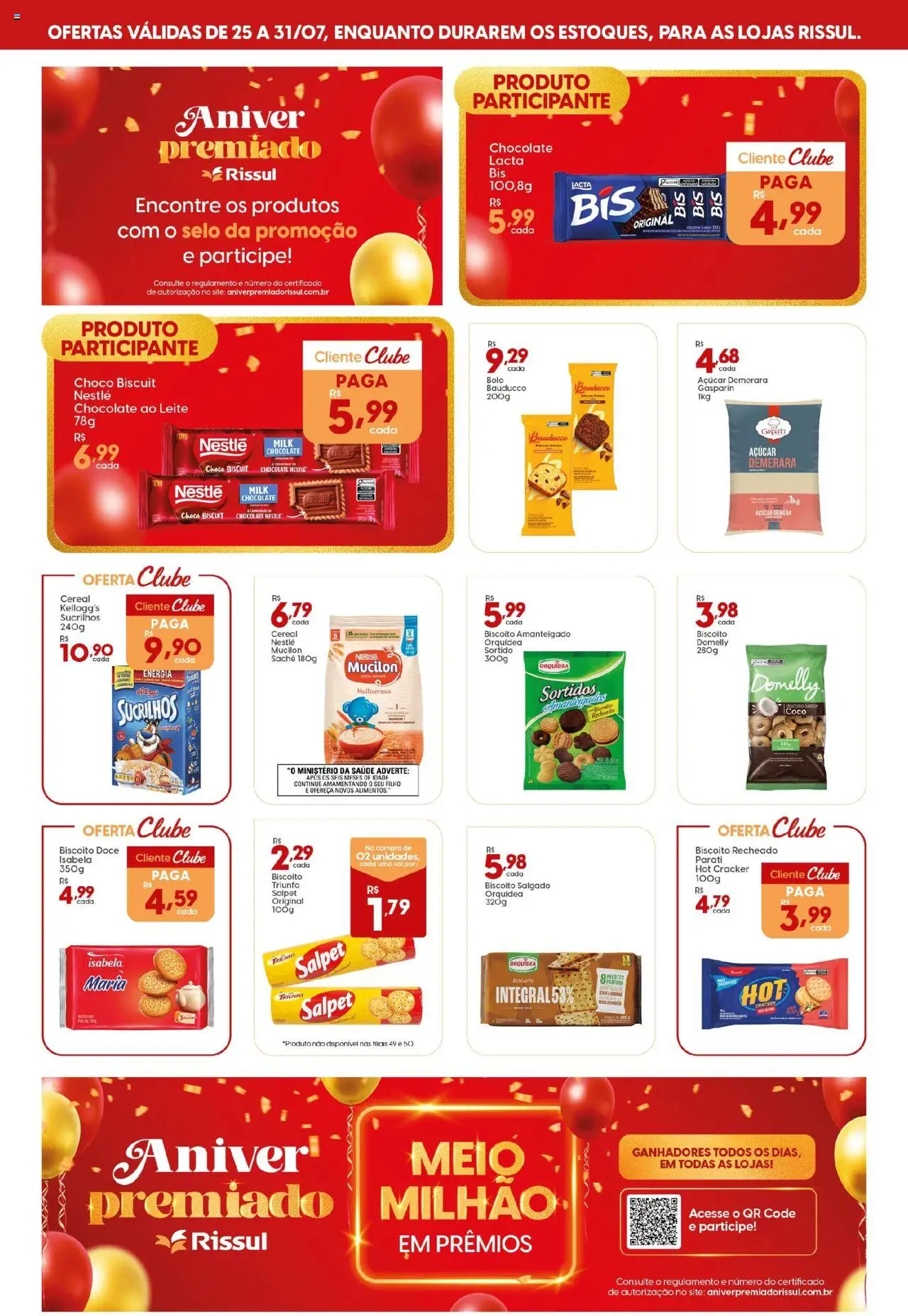 Rissul Folheto - válido de 25.07.2025 | Página: 2 | Produtos: Açúcar demerara, Sucrilhos, Açúcar, Biscoito recheado