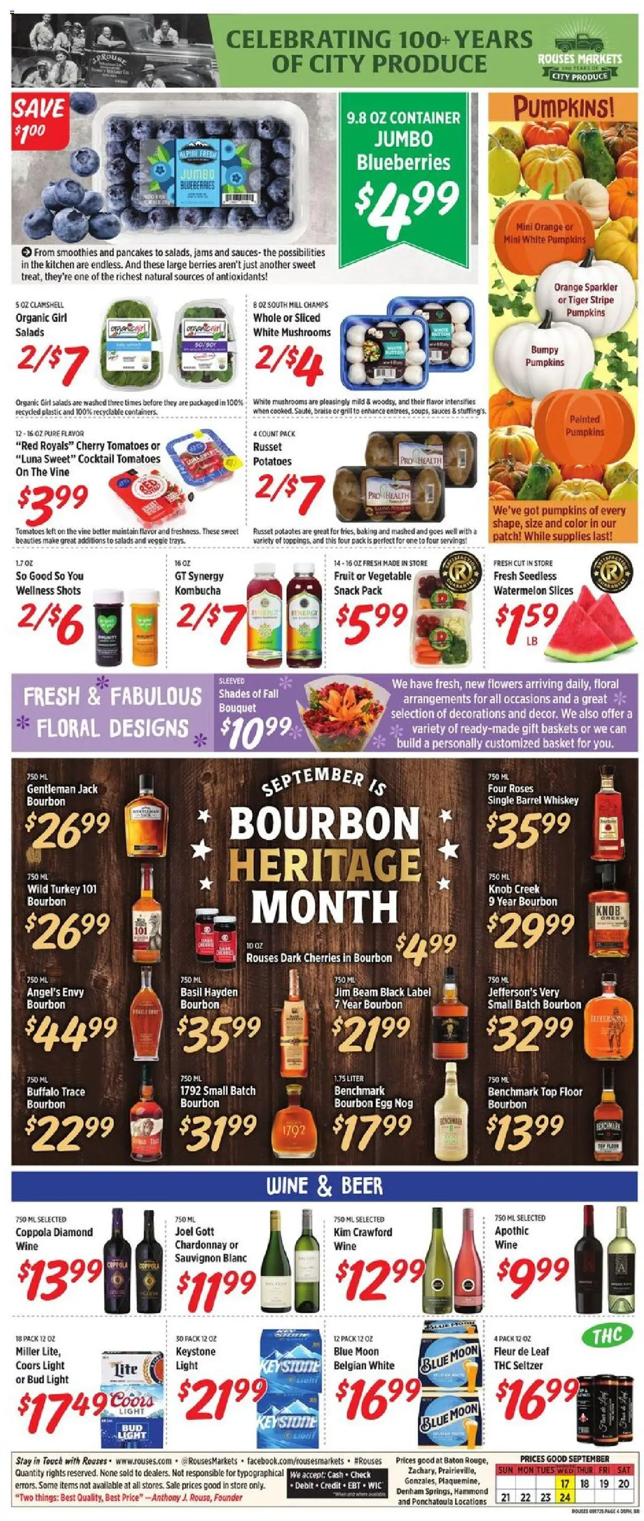 Rouses Weekly Ad - LA - valid from 17.09.2025 | Page: 7 | Products: Berries, Bourbon, Watermelon, Blueberries