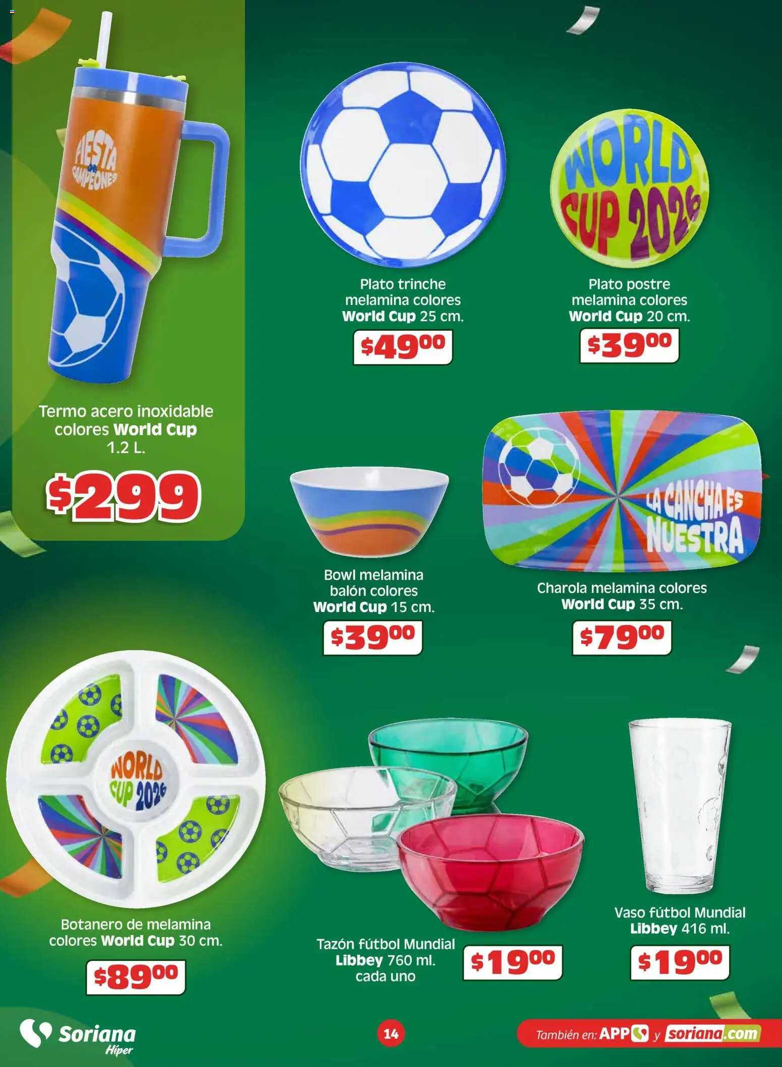 Nuevas ofertas de Soriana válidas en toda la República Mexicana desde el 15.04.2026. ¡Encuentra las mejores ofertas en Soriana En México apoyamos con todo Súper! | Página: 14 | Productos: Bowl, Termo