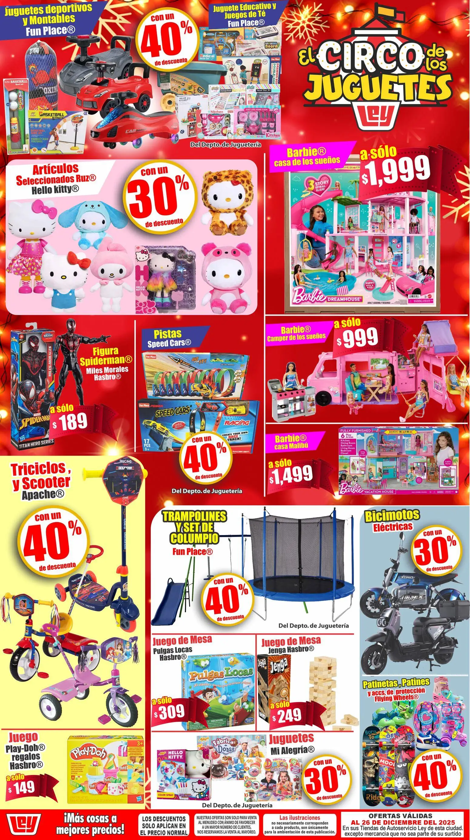 Nuevas ofertas de Casa Ley válidas en toda la República Mexicana desde el 23.12.2025. ¡Encuentra las mejores ofertas en Casa Ley folleto El Circo de los Juguetes! | Página: 1 | Productos: Scooter, Paté, Mesa, Té