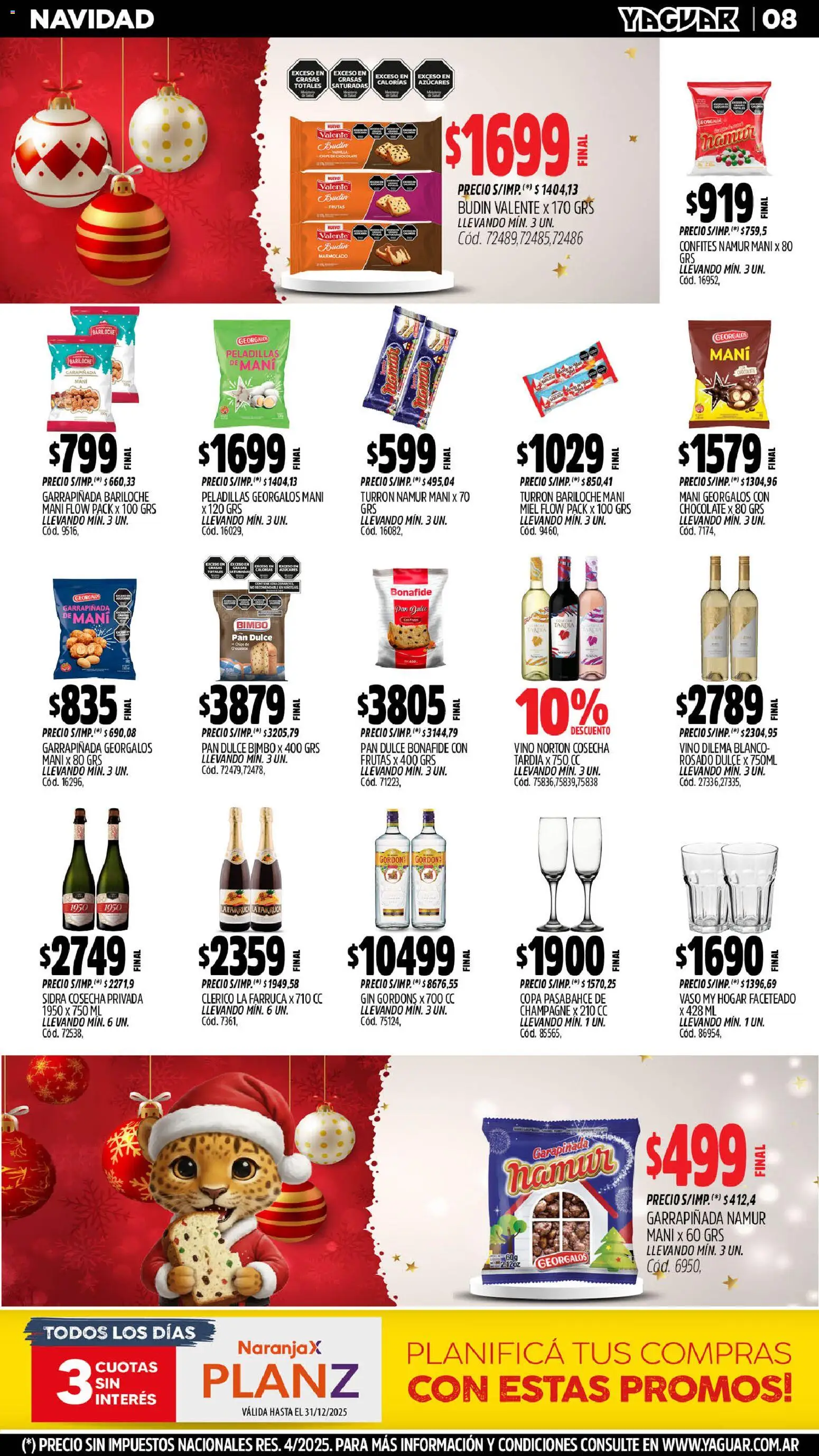 Yaguar catálogo │ válido desde el 01.12.2025 | Página: 8 | Productos: Edulcorante, Champagne, Chocolate, Turrón
