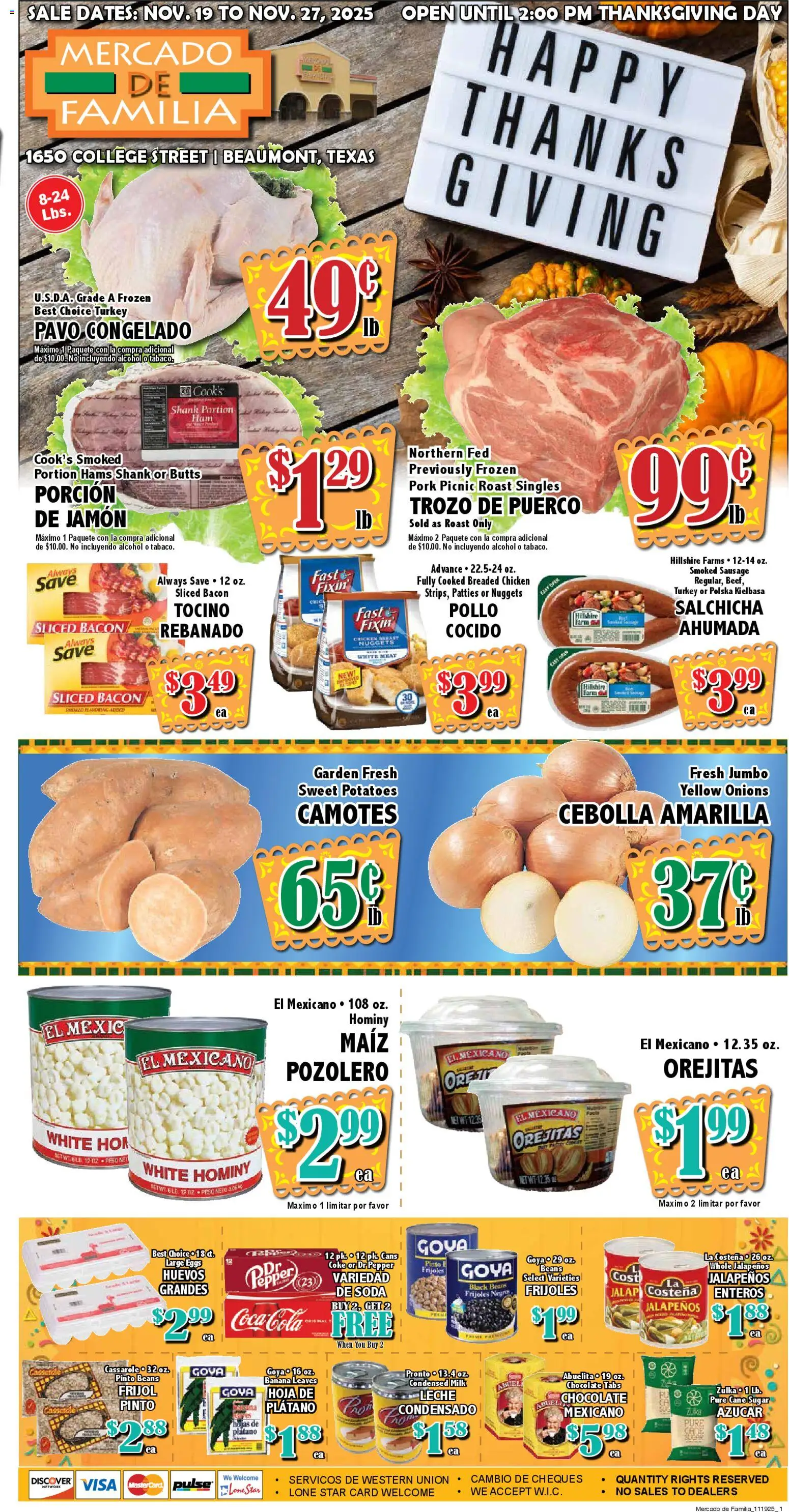 Market Basket - Mercado - valid from 19.11.2025 | Page: 1 | Products: Milk, Chocolate, Potatoes, Sausage