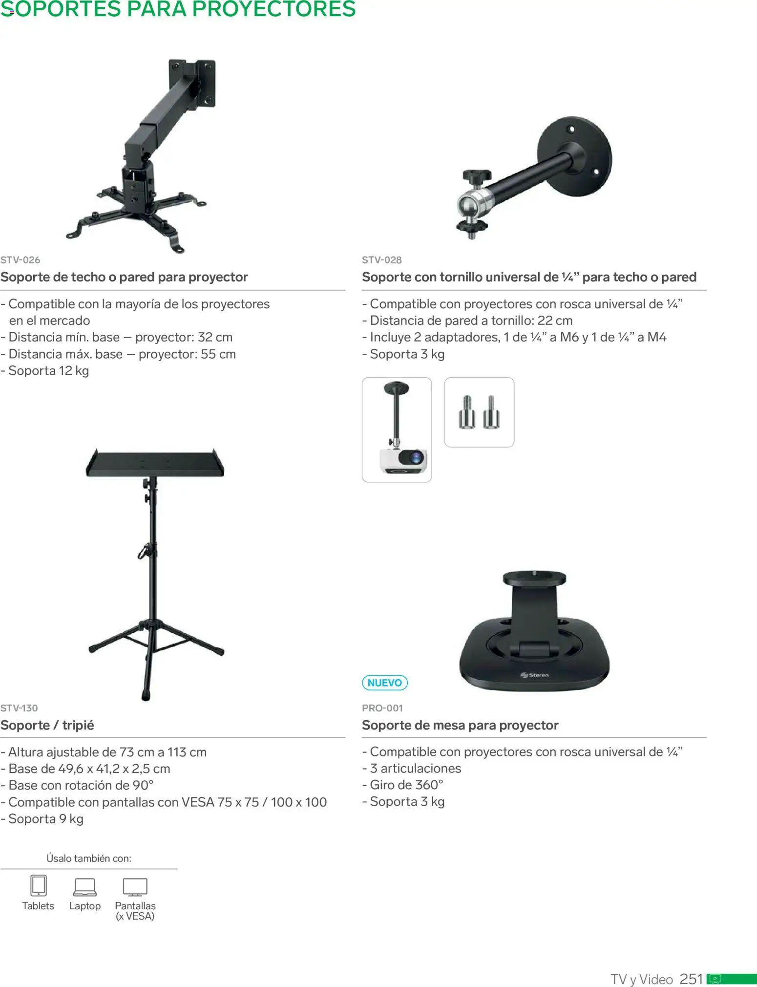 Nuevas ofertas de Steren válidas en toda la República Mexicana desde el 01.01.2026. ¡Encuentra las mejores ofertas en Steren catálogo! | Página: 263 | Productos: Pantallas, Tornillo, Proyector, Video