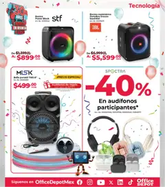 Nuevas ofertas de Office Depot válidas en toda la República Mexicana desde el 01.09.2025. ¡Encuentra las mejores ofertas en Office Depot - Catálogo! | Página: 9 | Productos: Audífonos, Bocina, Caja