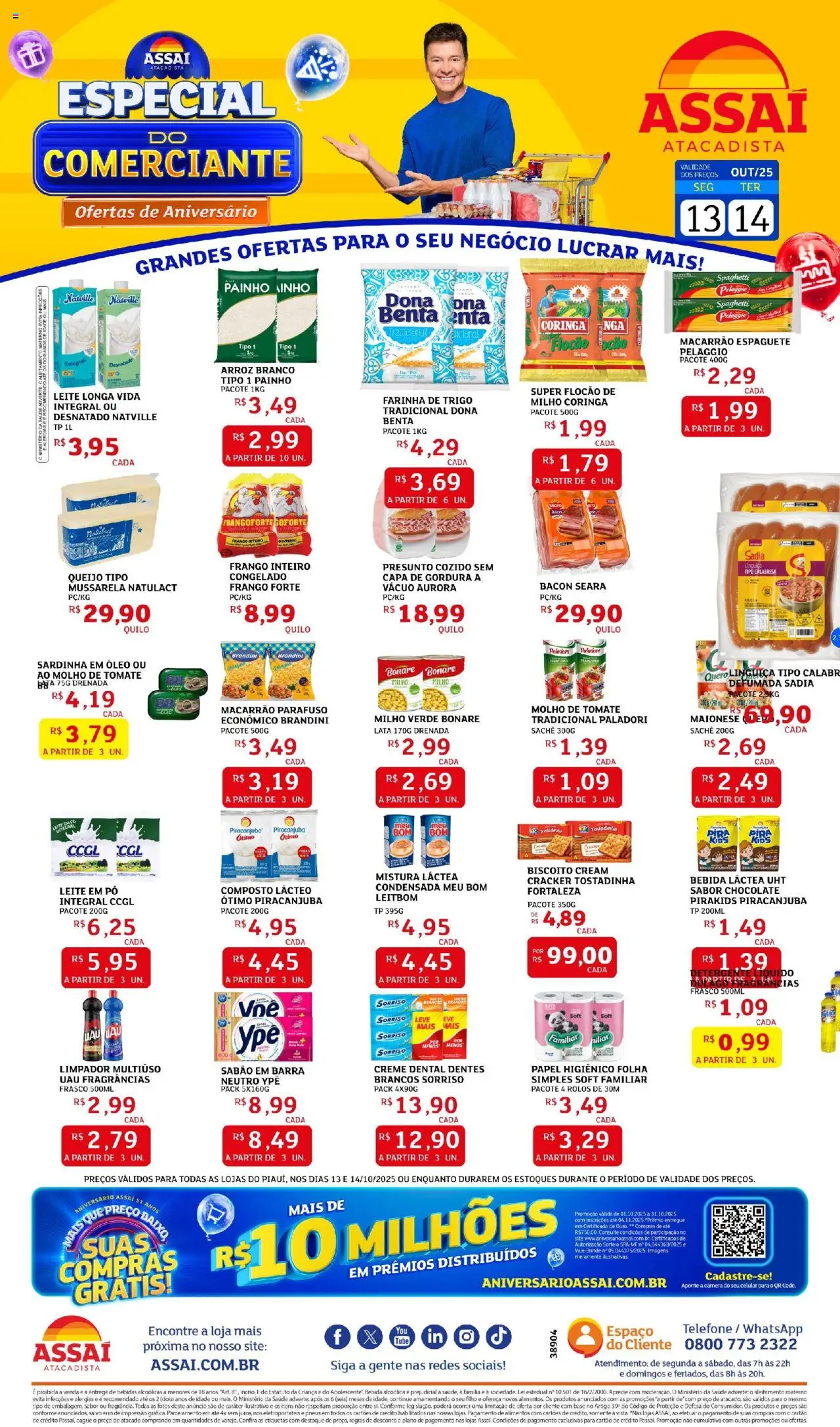 Assaí Atacadista Folheto - válido de 13.10.2025 | Página: 1 | Produtos: Sabão em barra, Óleo, Creme, Creme dental