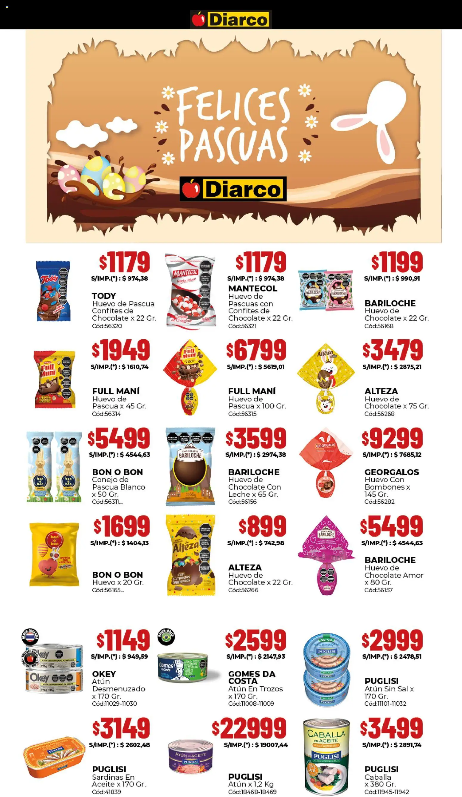 Diarco ofertas │ válido desde el 16.03.2026 | Página: 6 | Productos: Bombones, Mani, Huevo, Caballa