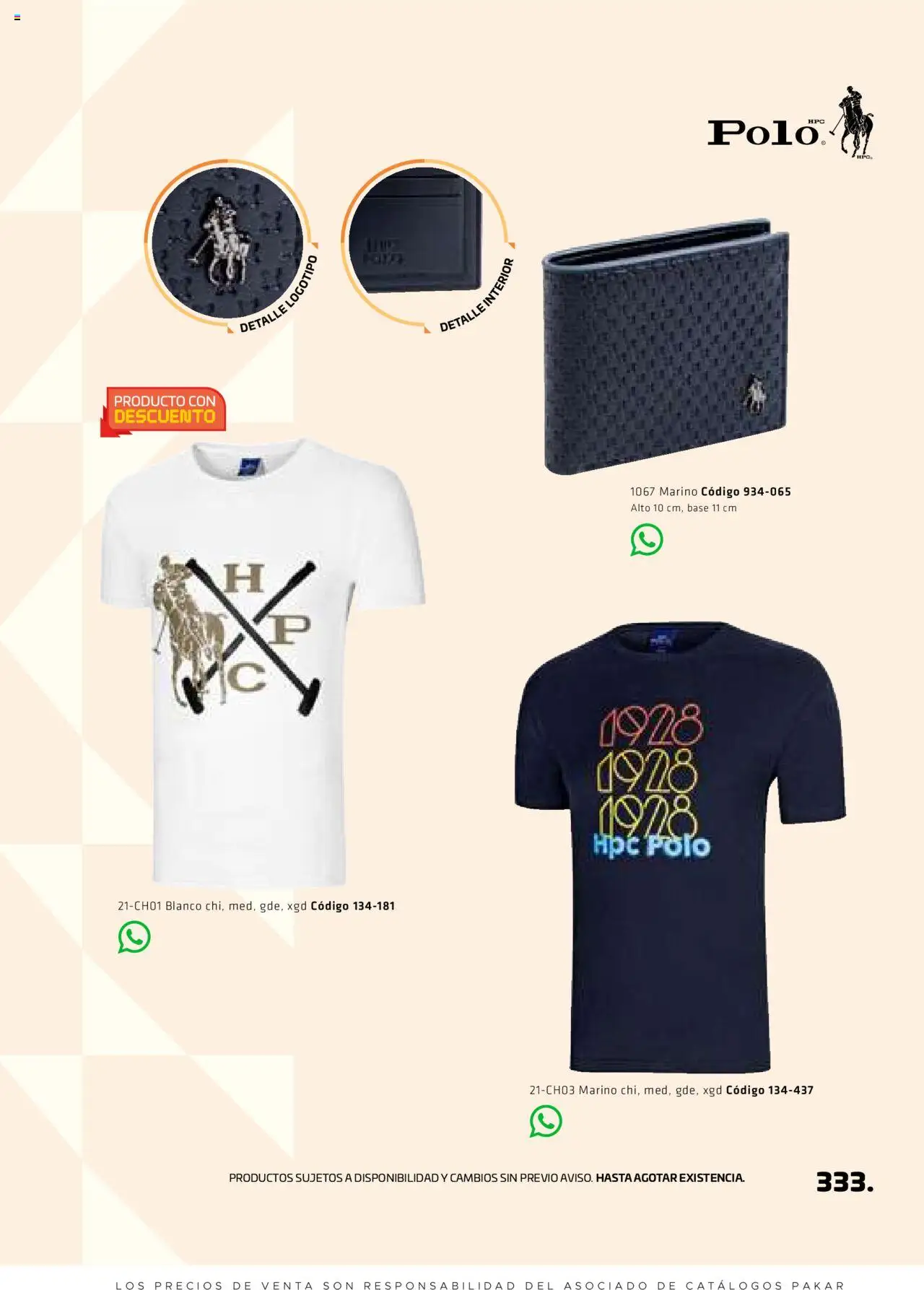 Nuevas ofertas de SC Pakar válidas en toda la República Mexicana desde el 29.08.2025. ¡Encuentra las mejores ofertas en SC Pakar - Catálogo Otoño Men Tomo 1! | Página: 333