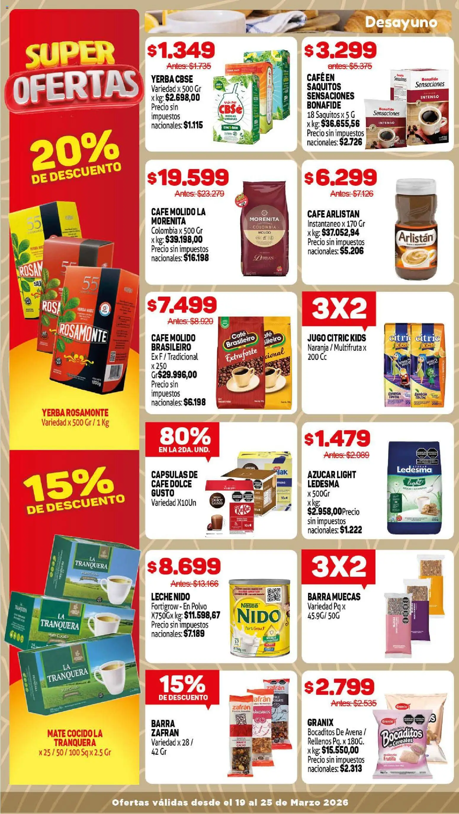 Makro ofertas │ válido desde el 19.03.2026 | Página: 7 | Productos: Mate, Azucar, Leche, Café