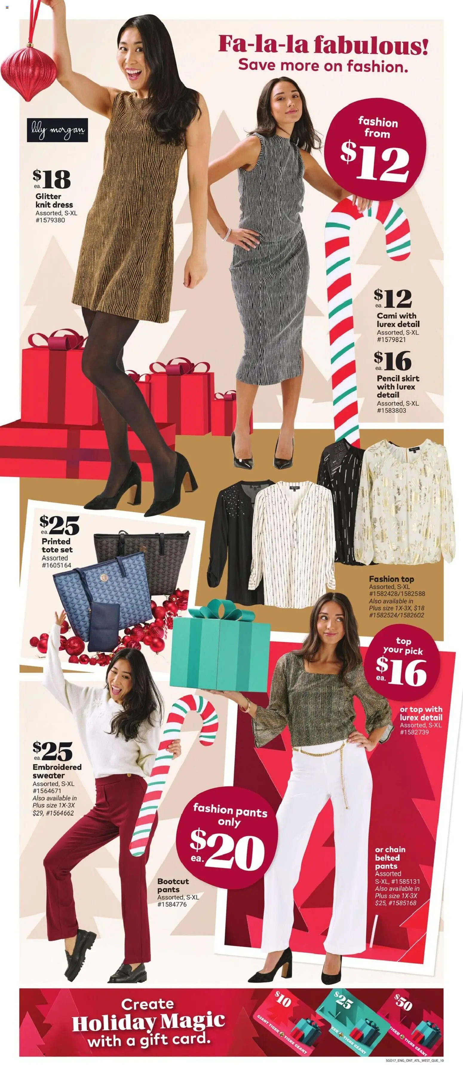 Giant Tiger flyer valid from 26.11.2025 | Page: 14 | Products: Dress, Skirt, Sweater, Pants