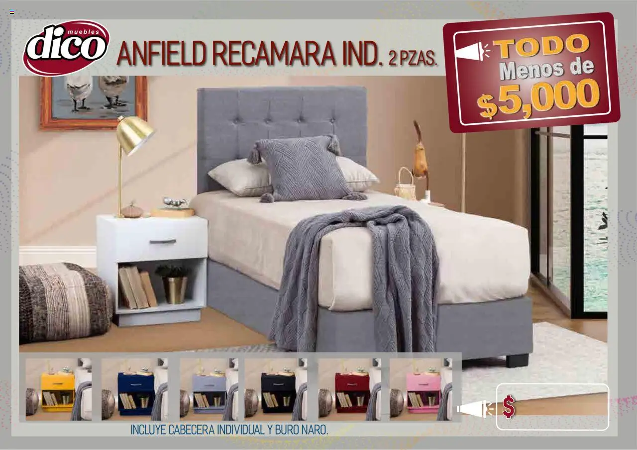 Nuevas ofertas de Muebles Dico válidas en toda la República Mexicana desde el 12.02.2025. ¡Encuentra las mejores ofertas en Muebles Dico catálogo Todo Menos! | Página: 8 | Productos: Cabecera, Buró