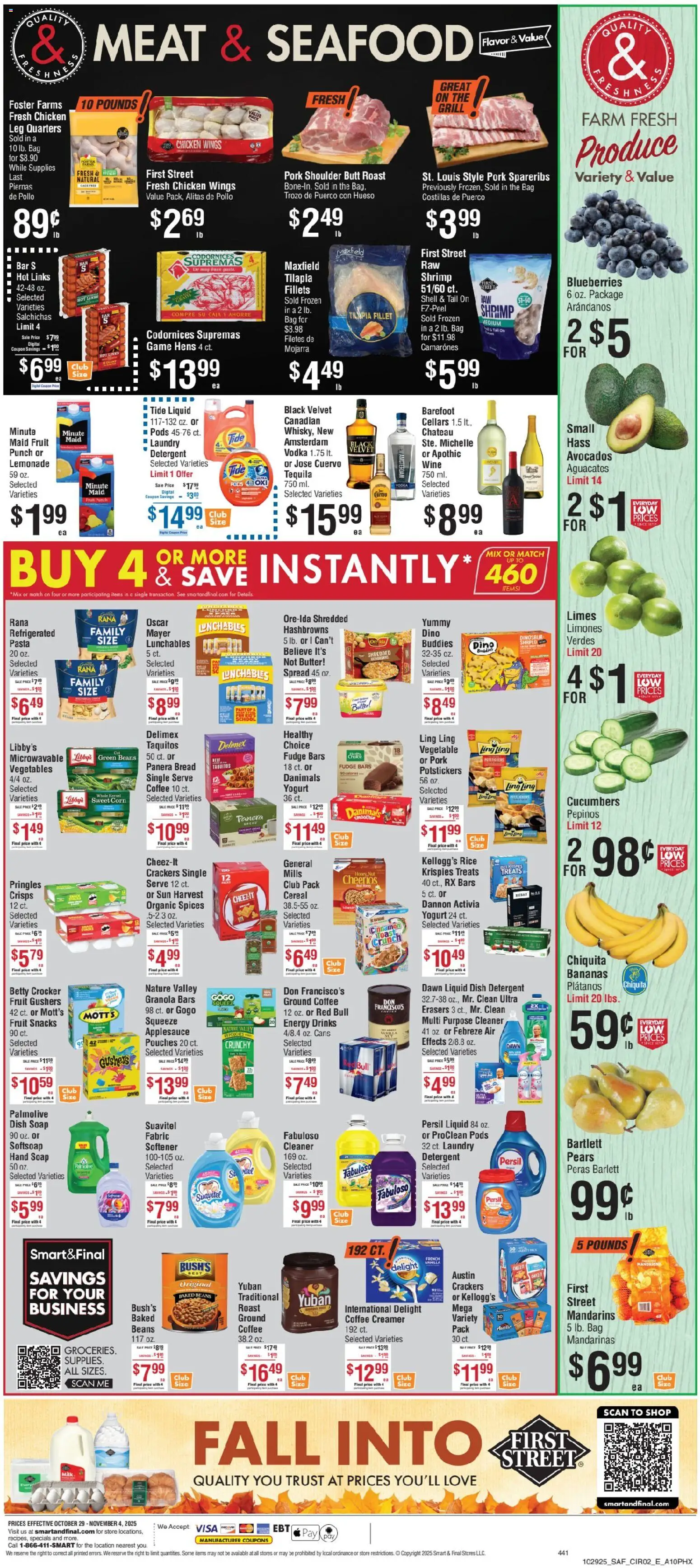 Smart & Final Weekly Ad - valid from 28.10.2025 | Page: 3 | Products: Soap, Detergent, Cucumbers, Bag