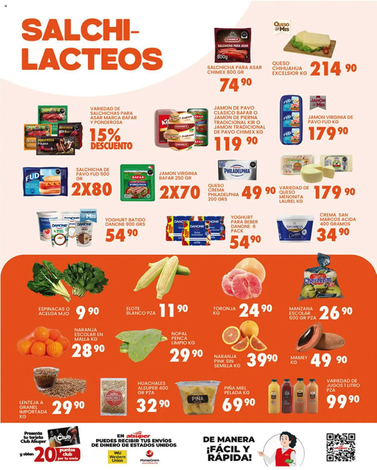 Nuevas ofertas de Alsuper válidas en toda la República Mexicana desde el 27.03.2026. ¡Encuentra las mejores ofertas en Alsuper folleto Zacatecas! | Página: 3 | Productos: Acelga, Crema, Toronja, Jamón