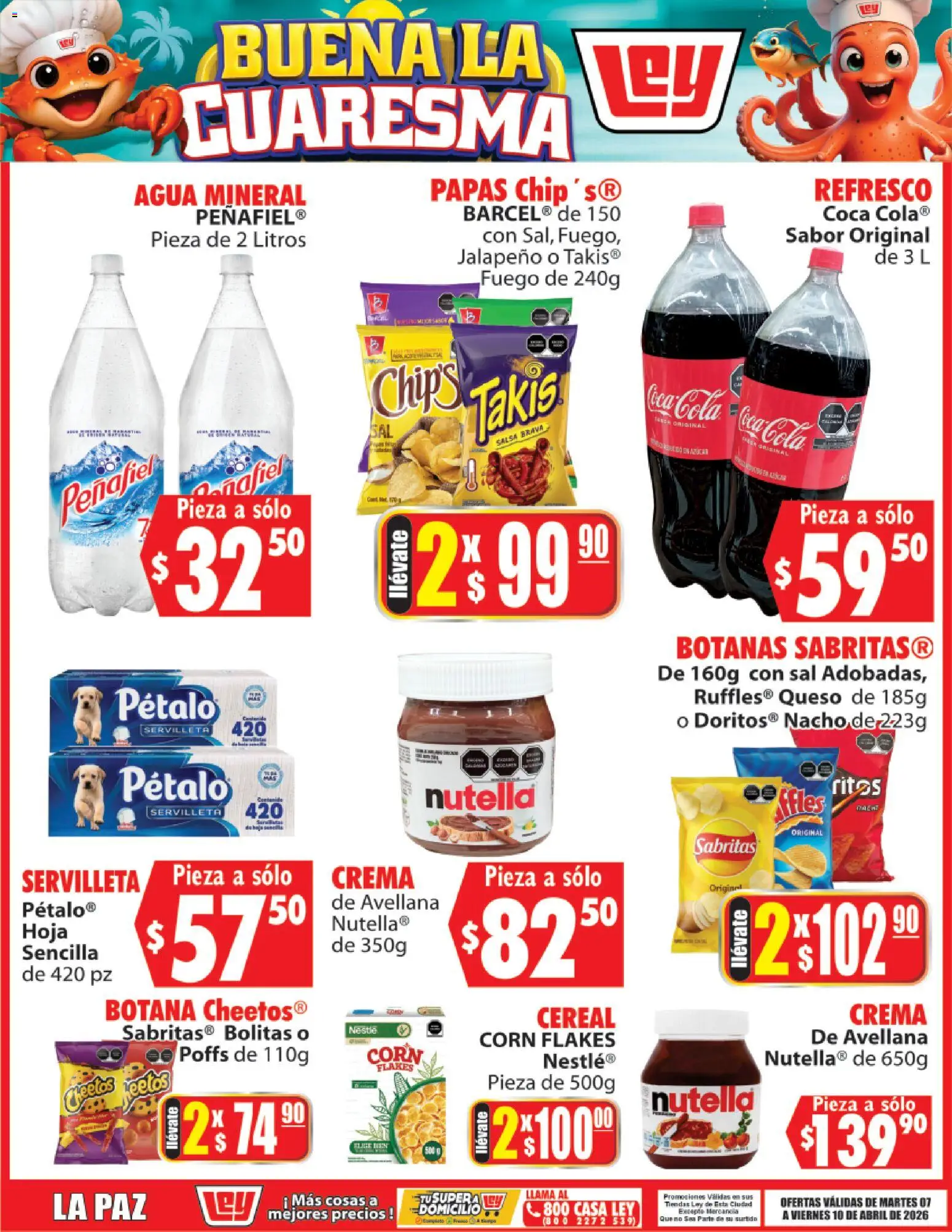 Nuevas ofertas de Casa Ley válidas en toda la República Mexicana desde el 07.04.2026. ¡Encuentra las mejores ofertas en Casa Ley folleto Buena la Cuaresma! | Página: 6 | Productos: Refresco, Crema, Agua, Queso