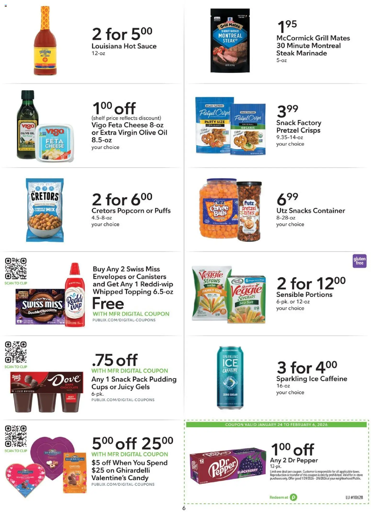 Publix Extra Savings - valid from 24.01.2026 | Page: 6 | Products: Shelf, Clip, Chocolate, Sauce