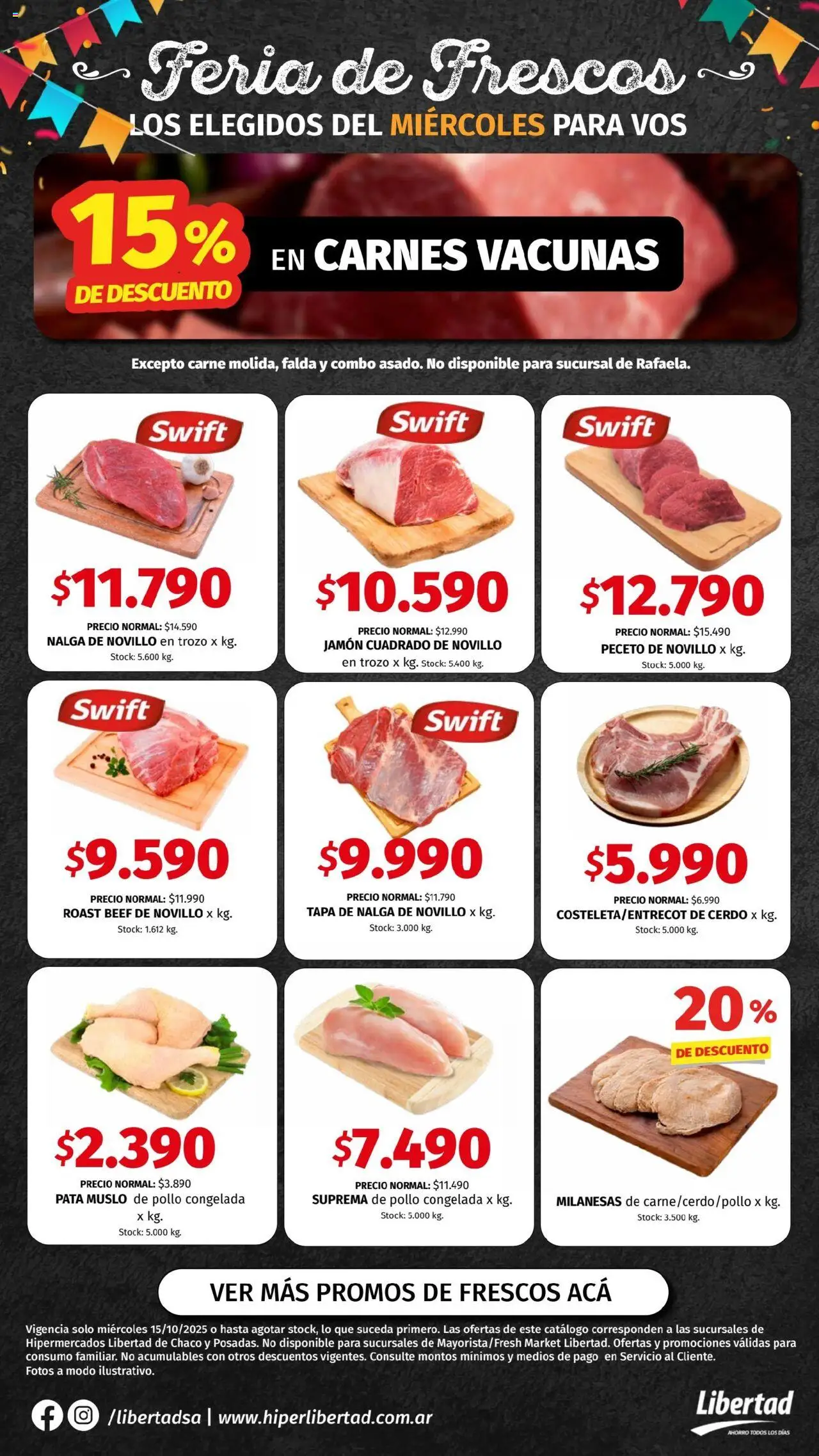 Hipermercado Libertad - Miercoles - nea SEM 42 │ válido desde el 15.10.2025 | Página: 2 | Productos: Falda, Pollo, Jamón, Cerdo