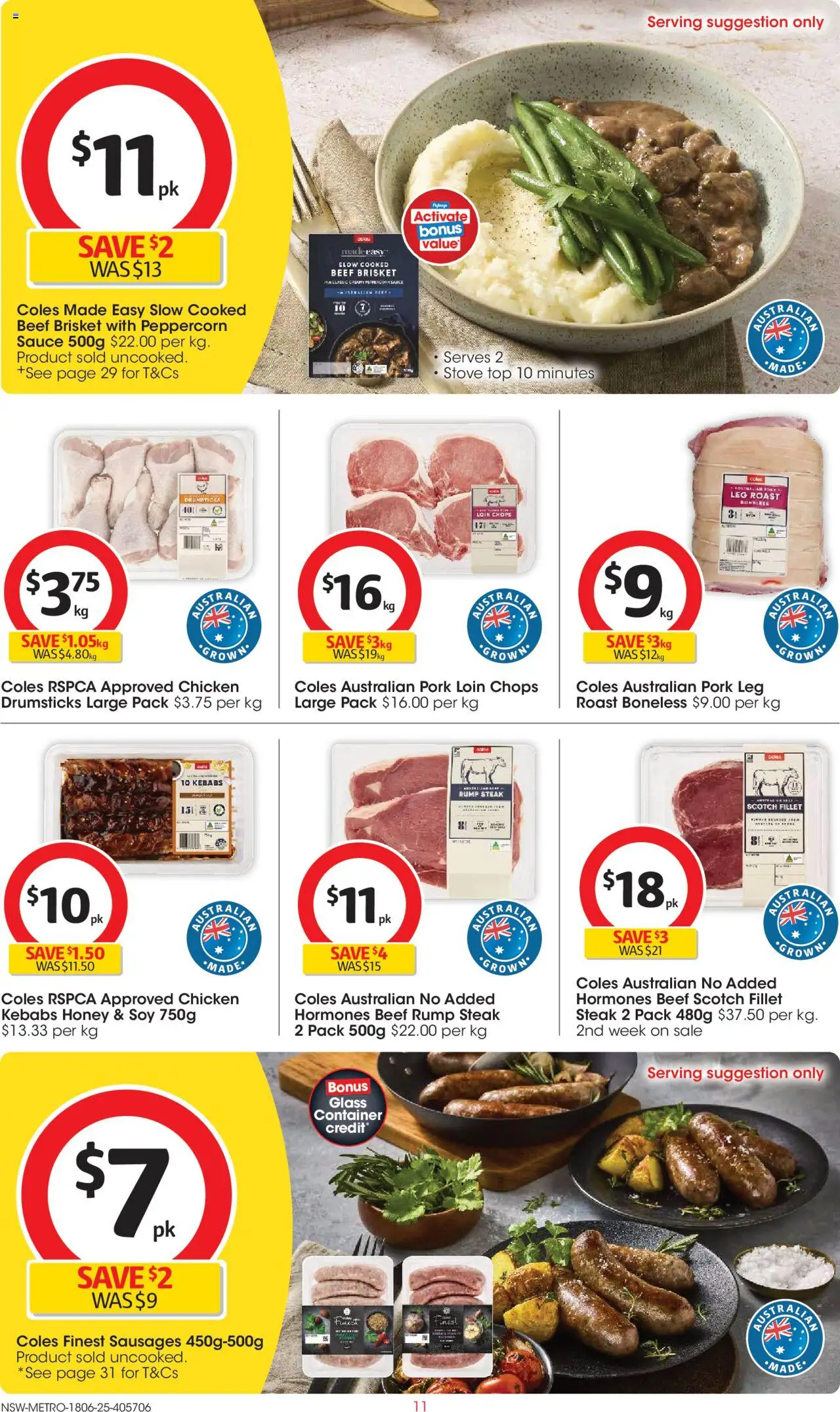 Coles catalogue - valid from 18.06.2025 | Page: 11 | Products: Beef, Steak, Sauce, Stove