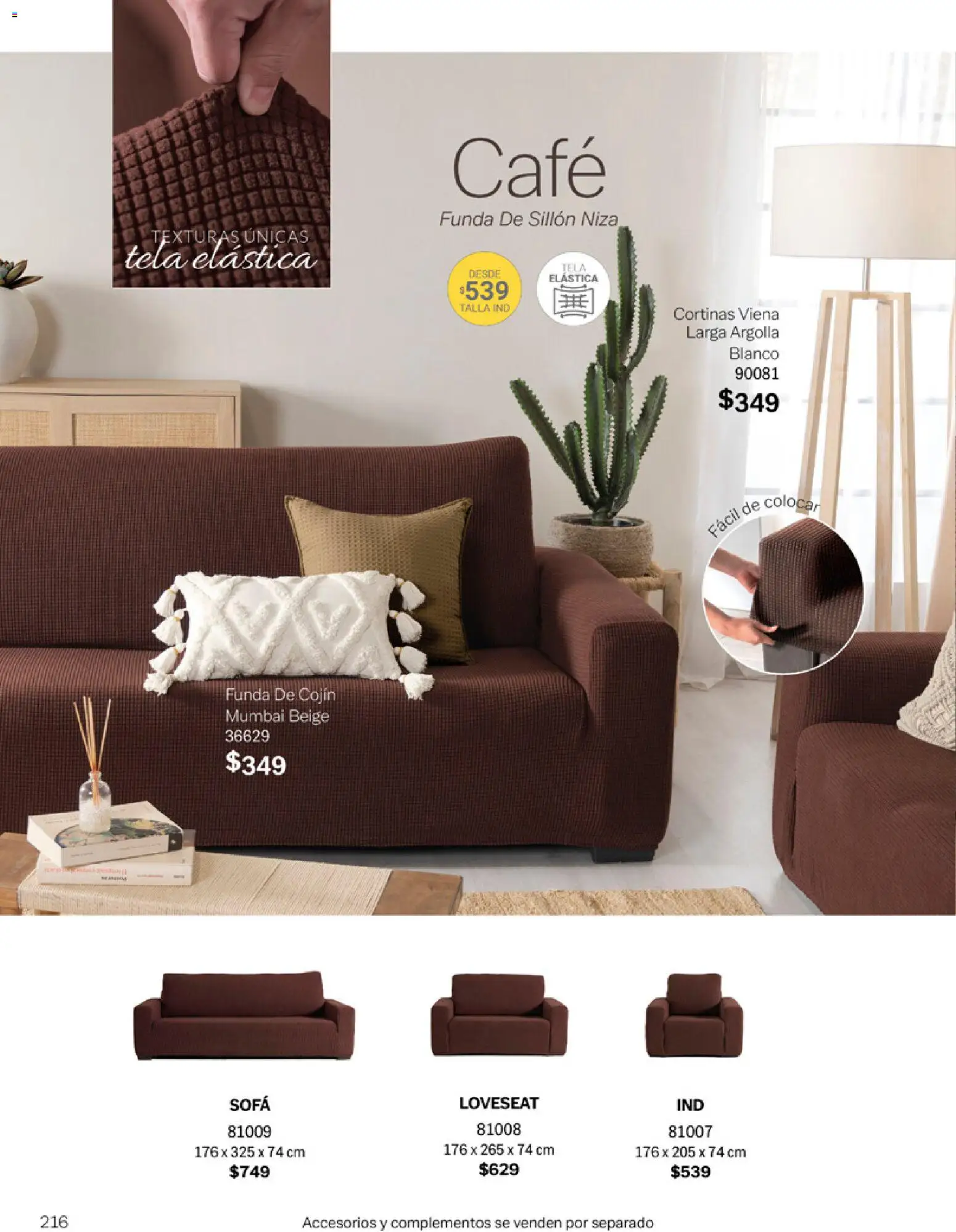 Nuevas ofertas de Vianney válidas en toda la República Mexicana desde el 06.03.2026. ¡Encuentra las mejores ofertas en Vianney catálogo Tu hogar, nuestra pasión! | Página: 218 | Productos: Sillón, Café, Funda, Cortinas