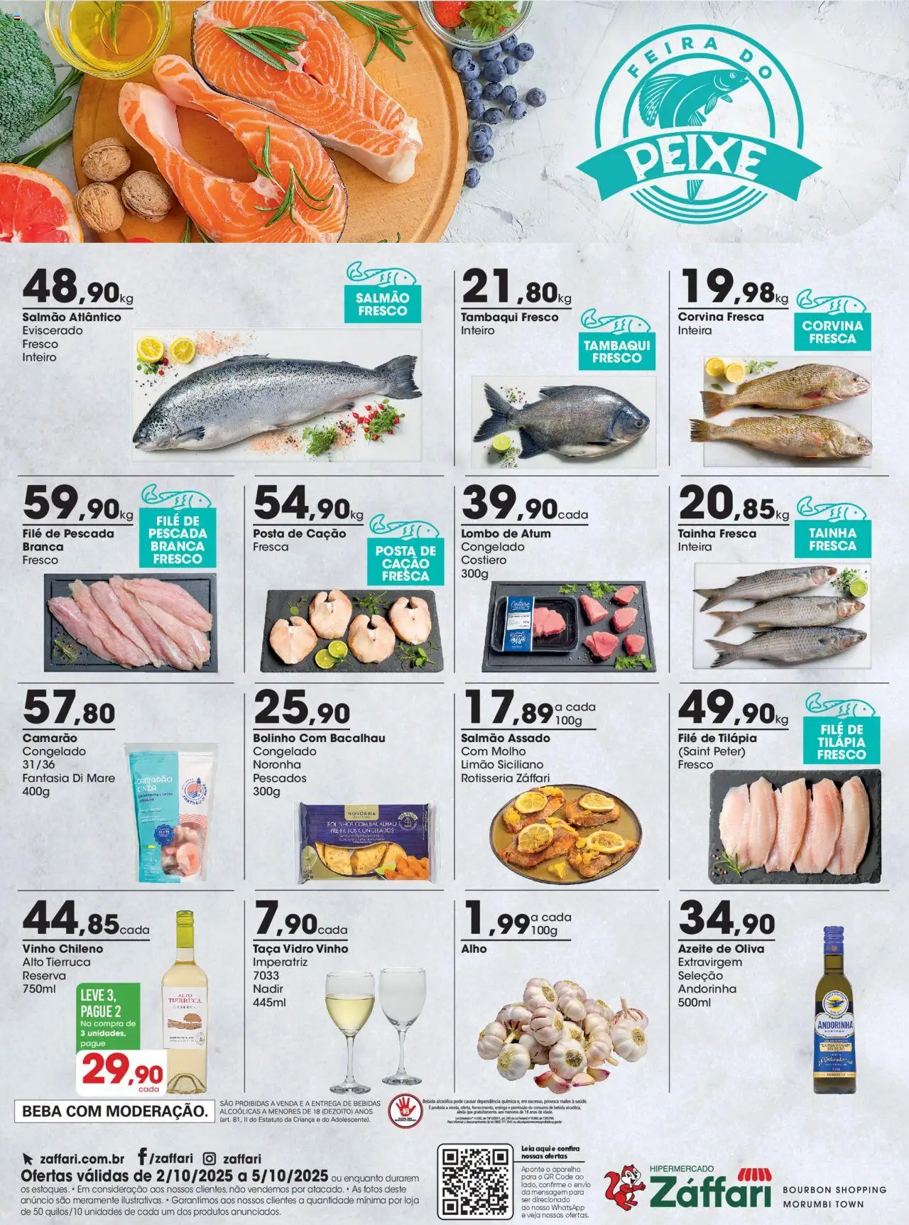 Zaffari Folheto - válido de 02.10.2025 | Página: 1 | Produtos: Limão siciliano, Alho, Bebida, Azeite