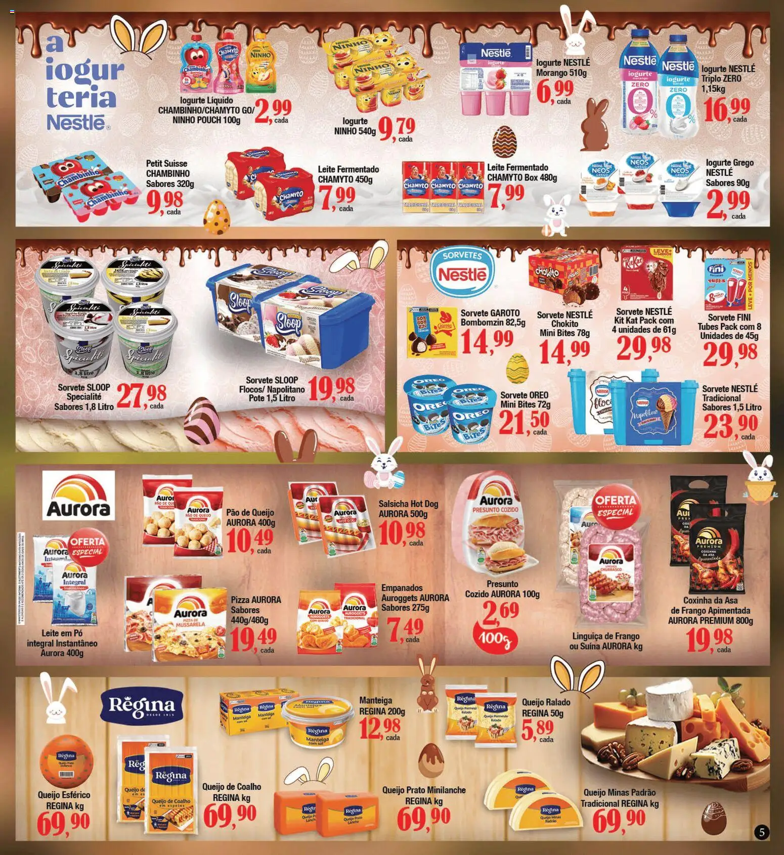 Supermercados Unidos Folheto - válido de 16.03.2026 | Página: 5 | Produtos: Iogurte, Pizza, Kit Kat, Frango