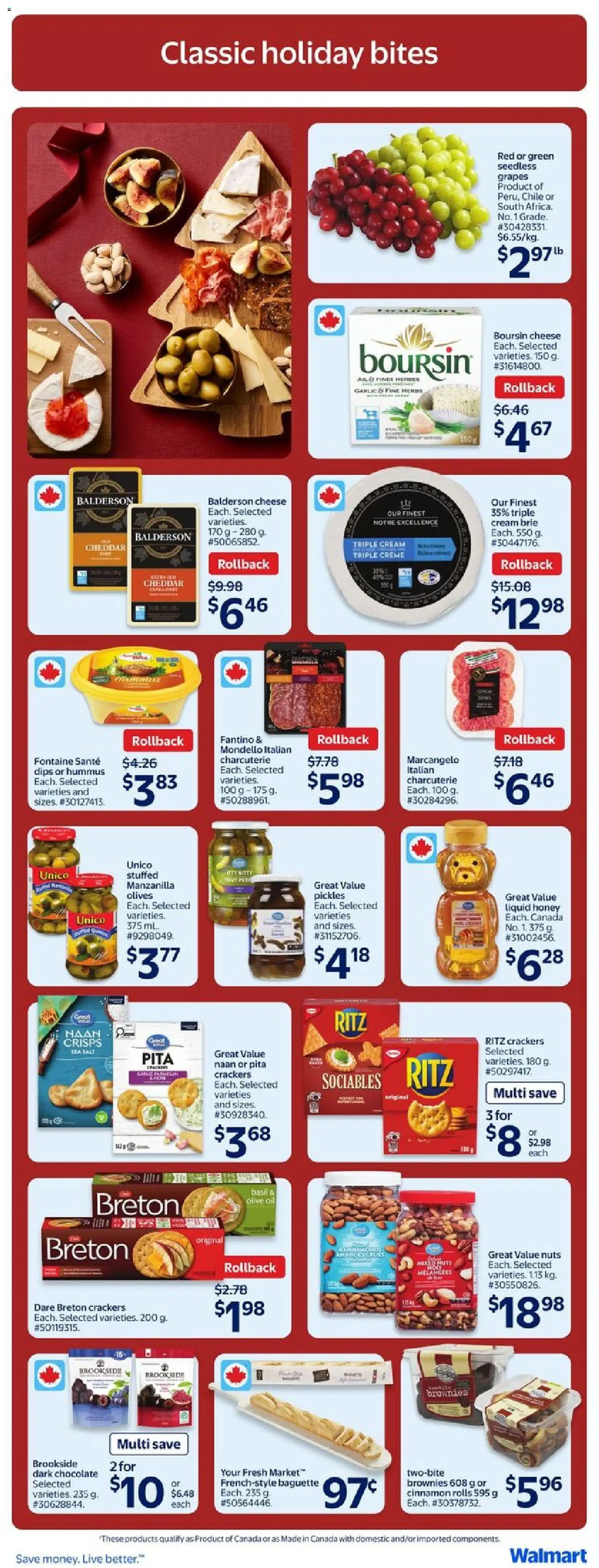 Walmart flyer valid from 18.12.2025 | Page: 4 | Products: Nuts, Cream, Cheese, Chocolate