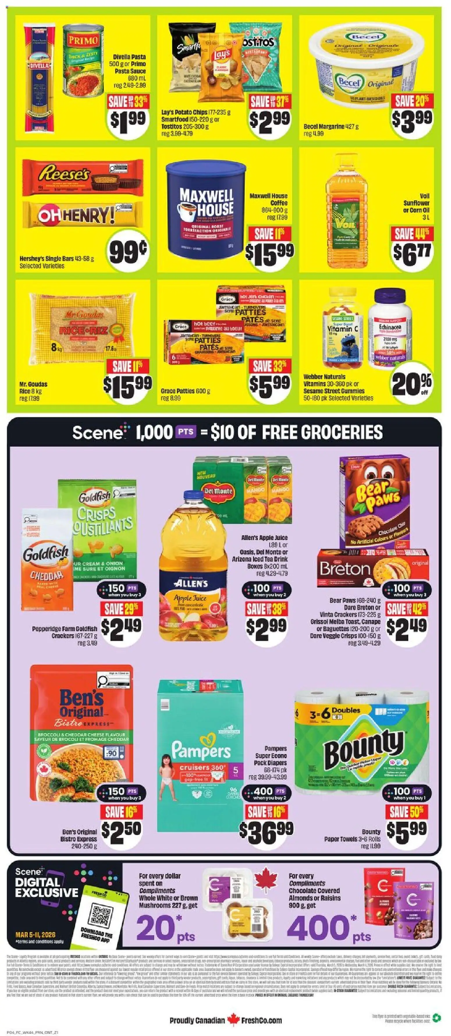 FreshCo flyer valid from 05.03.2026 | Page: 2 | Products: Rice, Coffee, Chocolate, Chicken