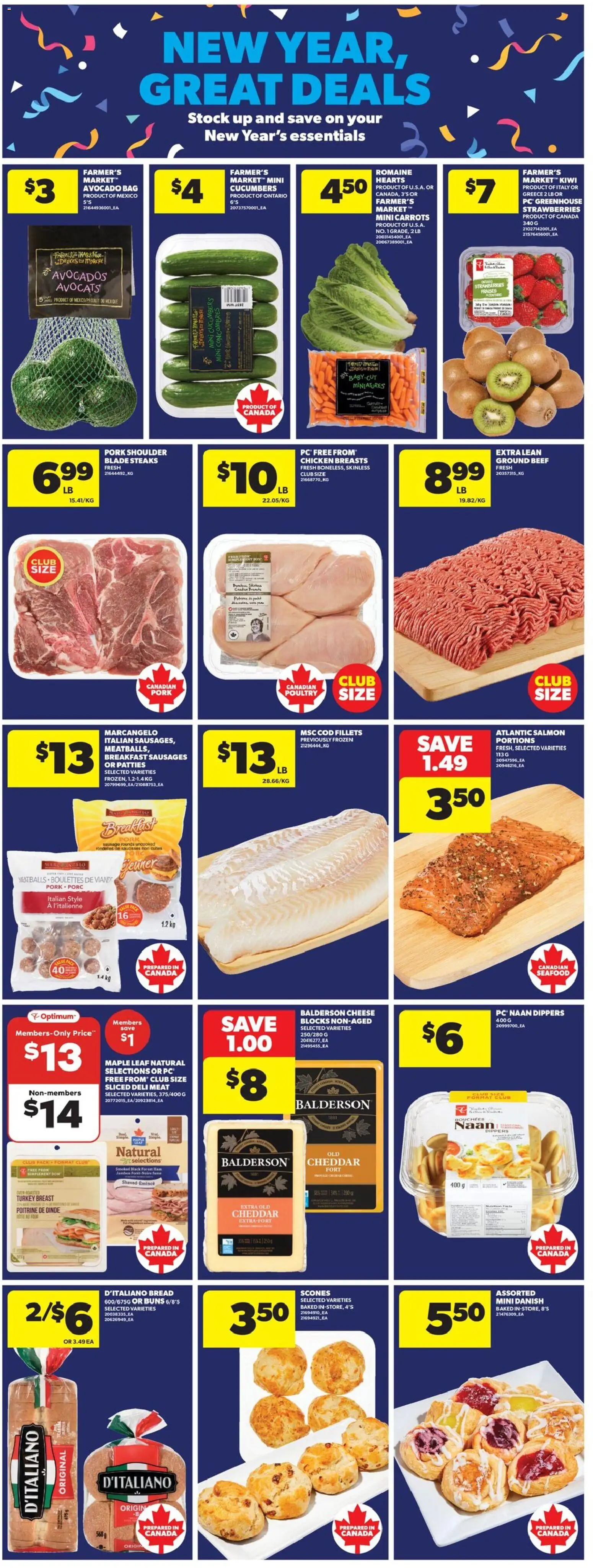Real Canadian Superstore flyer valid from 25.12.2025 | Page: 8 | Products: Beef, Chicken breasts, Oven, Bread
