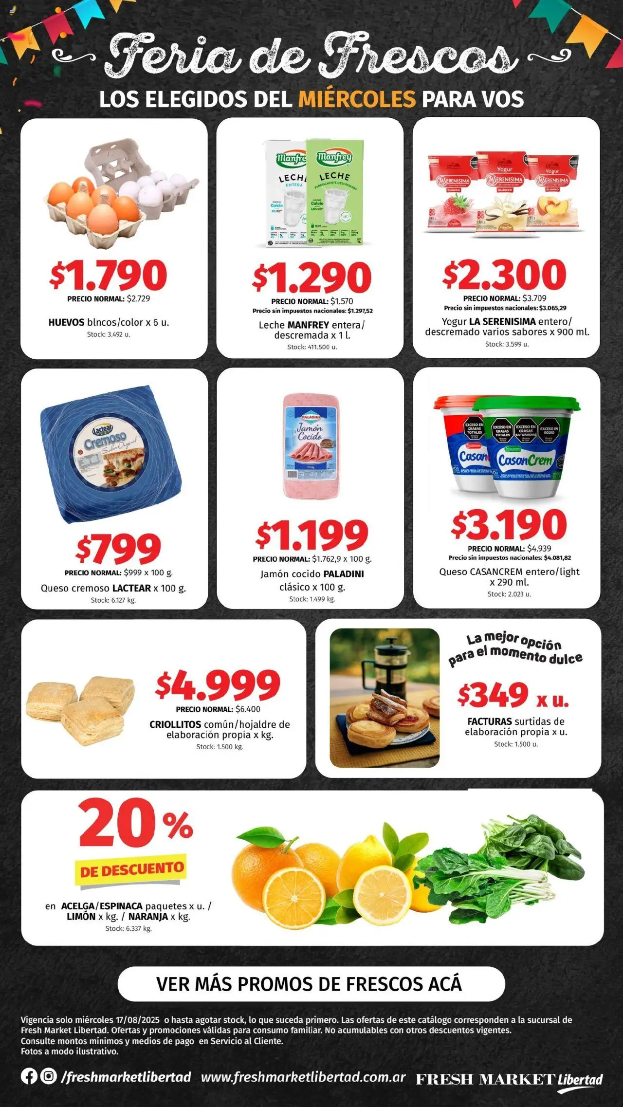 Hipermercado Libertad - Feria de Frescos  │ válido desde el 16.08.2025 | Página: 1 | Productos: Jamón cocido, Leche, Queso, Yogur