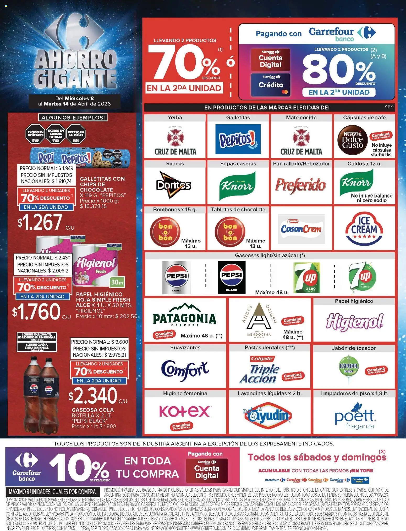 Carrefour Market catálogo │ válido desde el 08.04.2026 | Página: 5 | Productos: Papel higiénico, Botella, Gaseosa, Cerveza