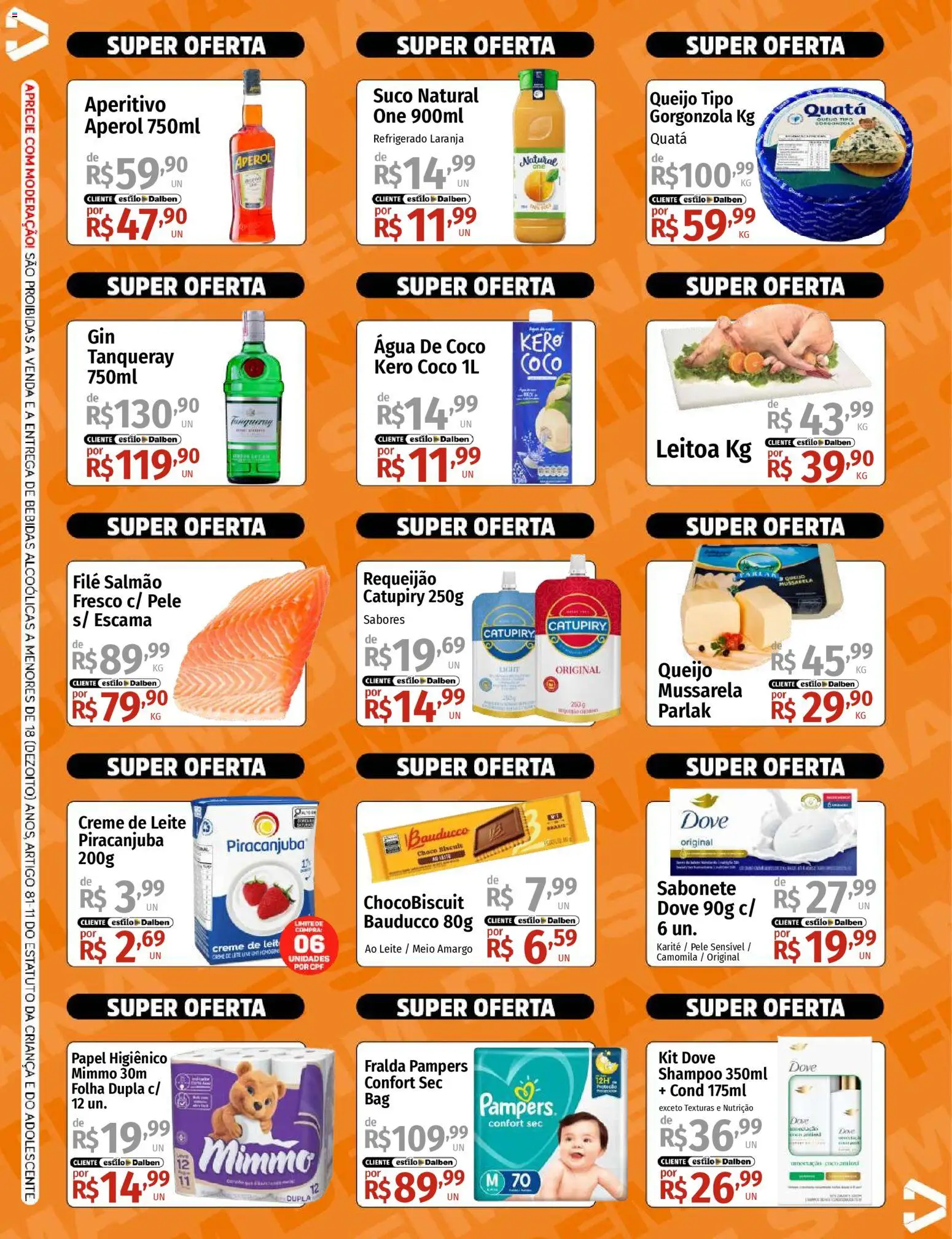 Supermercado Dalben Folheto - válido de 19.12.2025 | Página: 2 | Produtos: Salmão, Água de coco, Catupiry, Creme de leite