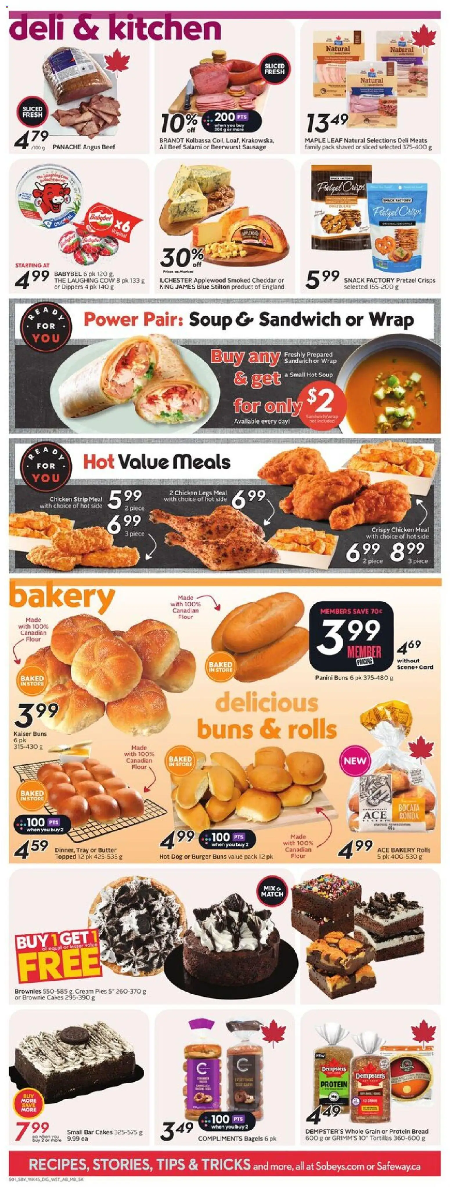 Sobeys flyer valid from 05.03.2026 | Page: 9 | Products: Cream, Butter, Salami, Chicken