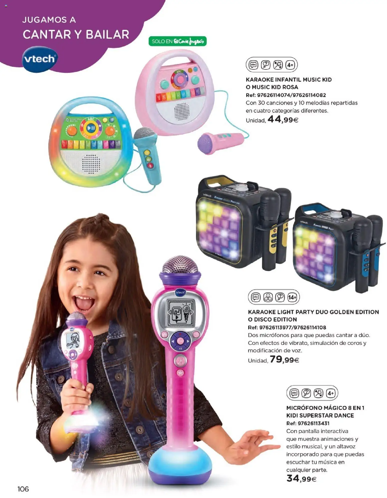 Nuevas ofertas de El Corte Inglés válidas en toda la República Mexicana desde el 27.10.2025. ¡Encuentra las mejores ofertas en El Corte Inglés catálogo Juguetes! | Página: 106 | Productos: Disco, Micrófono