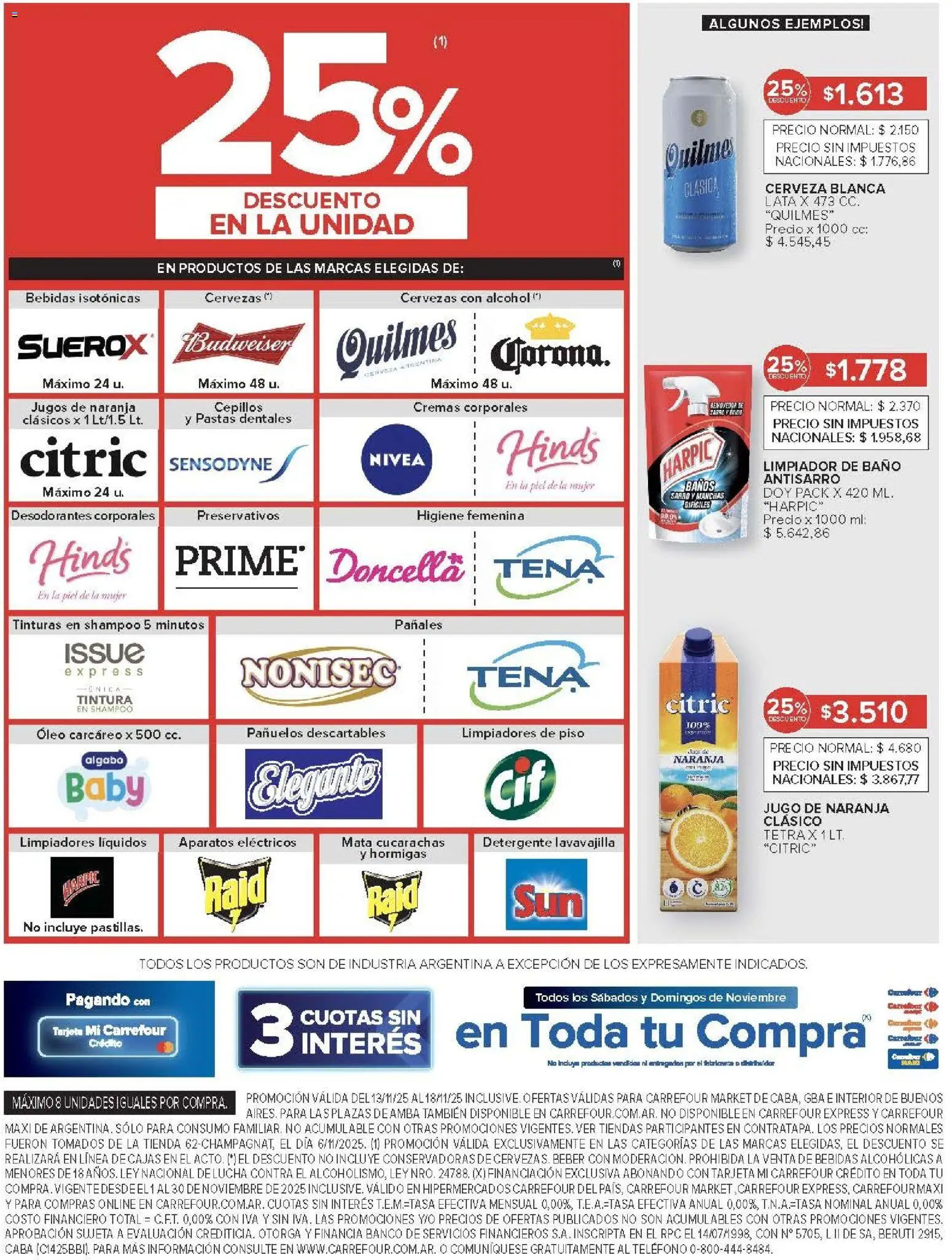 Carrefour ofertas │ válido desde el 13.11.2025 | Página: 33 | Productos: Baño, Tintura, Limpiador, Preservativos