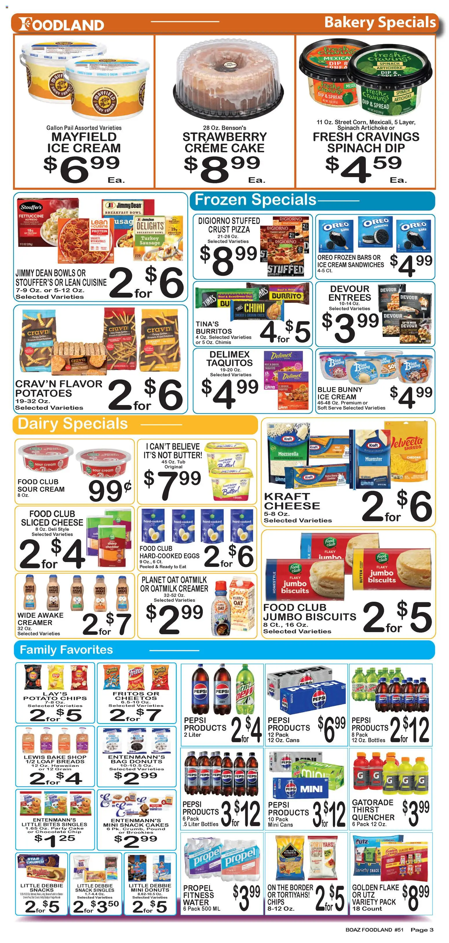 Foodland Weekly Ad - valid from 28.04.2026 | Page: 3 | Products: Bakery, Eggs, Nuts, Ice cream