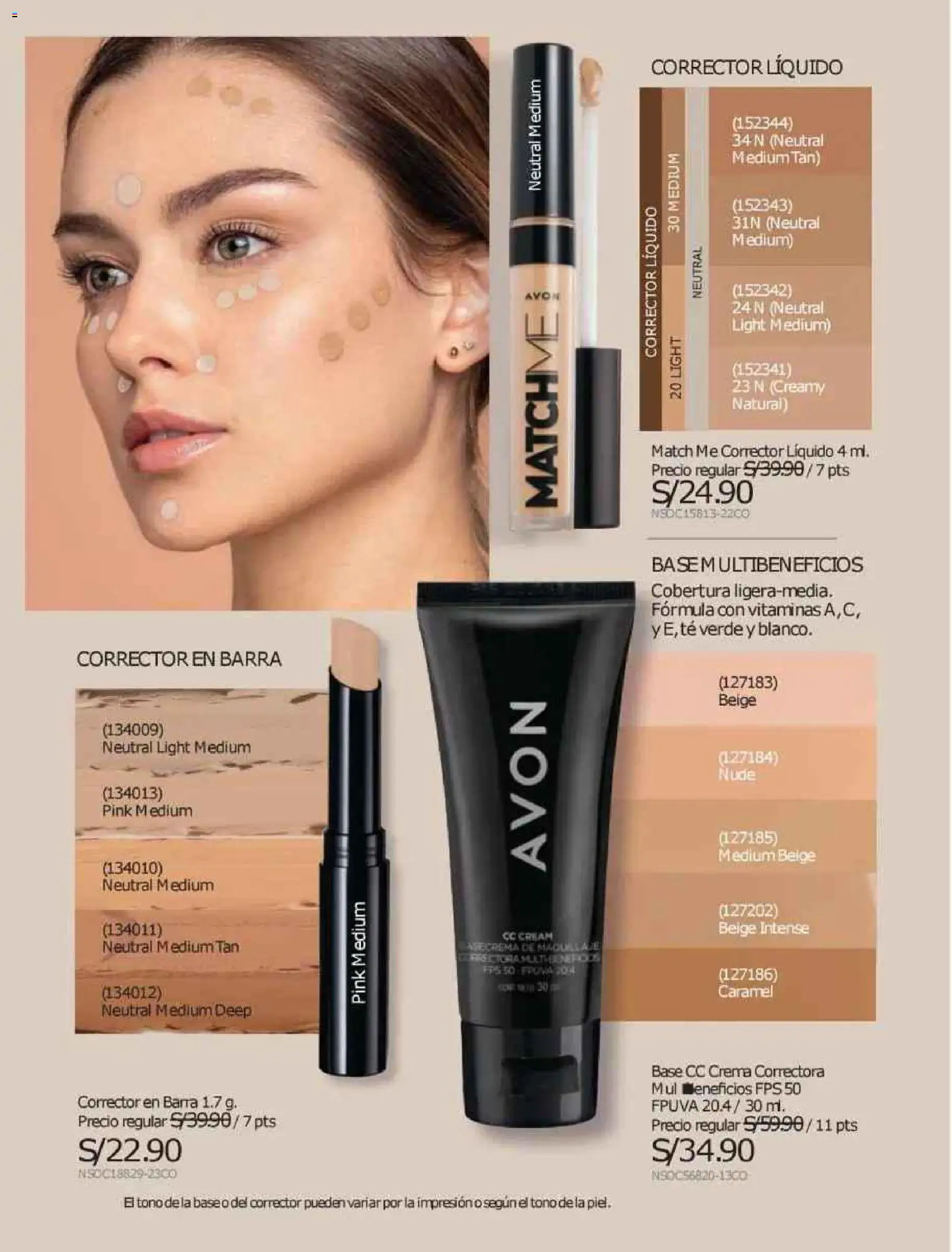 Catálogo Avon válido desde 12.10.2025 | Página: 48 | Productos: Crema, Maquillaje, Corrector, CC cream