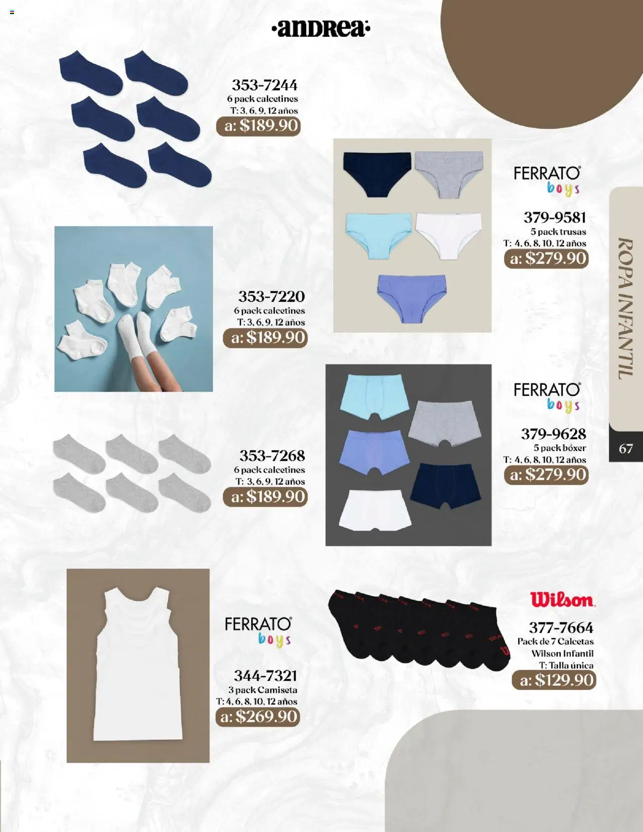 Nuevas ofertas de Andrea válidas en toda la República Mexicana desde el 24.08.2025. ¡Encuentra las mejores ofertas en Andrea - Catálogo Esenciales de Otoño! | Página: 67 | Productos: Calcetas, Ropa, Camiseta