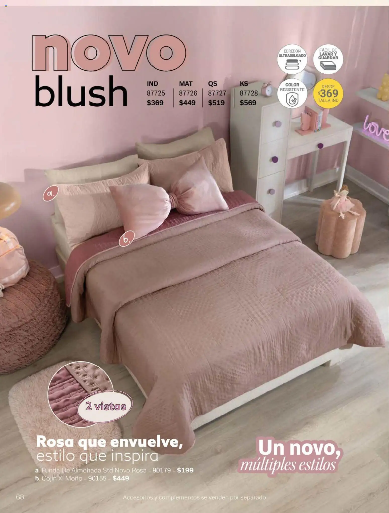 Nuevas ofertas de Vianney válidas en toda la República Mexicana desde el 23.01.2026. ¡Encuentra las mejores ofertas en Vianney catálogo Chavos! | Página: 70 | Productos: Funda, Funda de almohada, Almohada, Moño