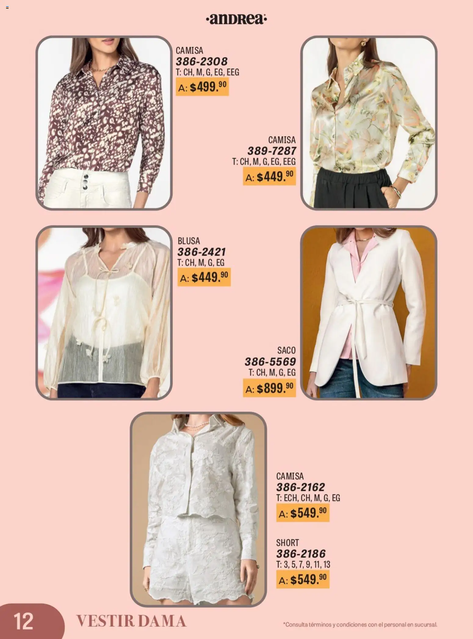 Nuevas ofertas de Andrea válidas en toda la República Mexicana desde el 11.01.2026. ¡Encuentra las mejores ofertas en Andrea catálogo Para Las Fiestas! | Página: 12 | Productos: Blusa, Camisa, Short