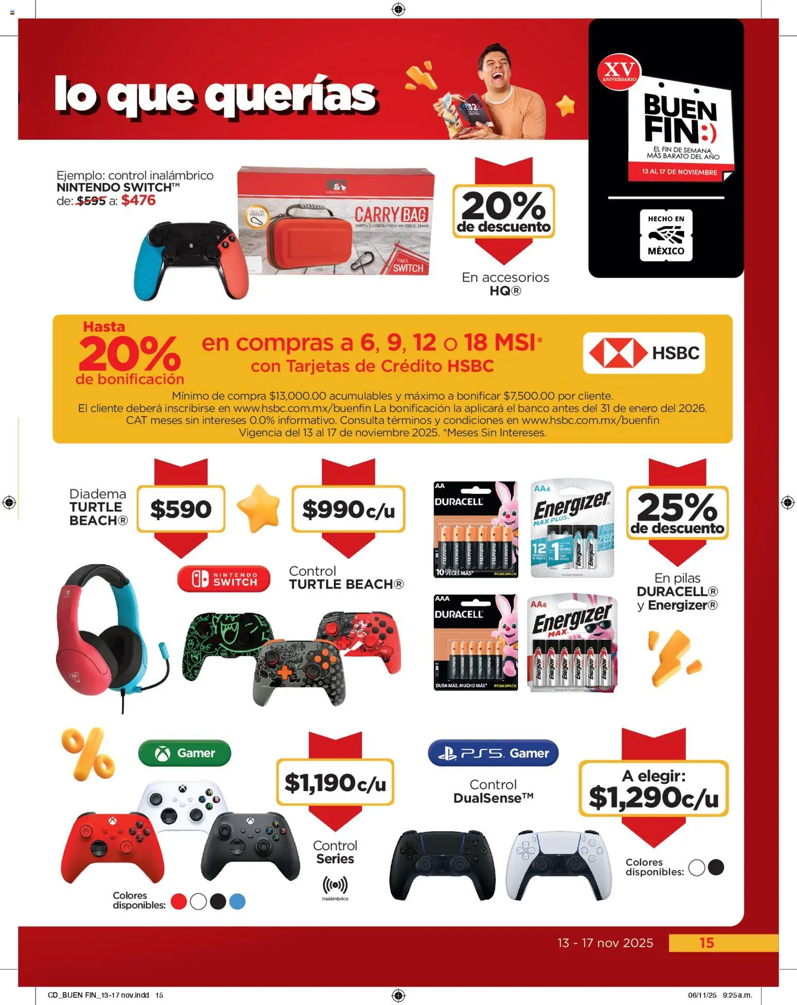 Nuevas ofertas de Chedraui válidas en toda la República Mexicana desde el 13.11.2025. ¡Encuentra las mejores ofertas en Chedraui Buen Fin! | Página: 15 | Productos: Banco, Pilas