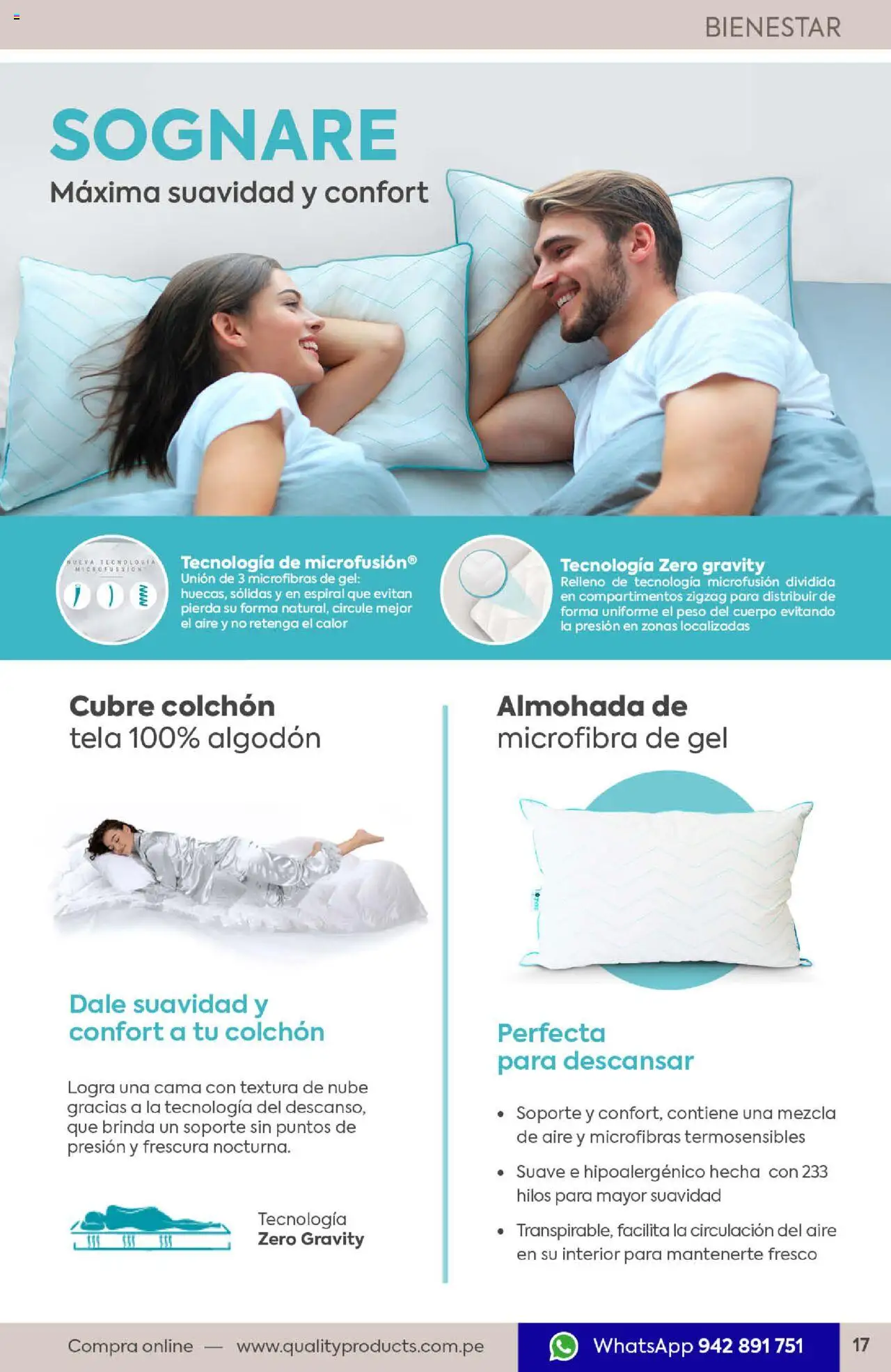 Catálogo Quality Products válido desde 01.07.2025 | Página: 17 | Productos: Cama, Colchón, Almohada, Peso