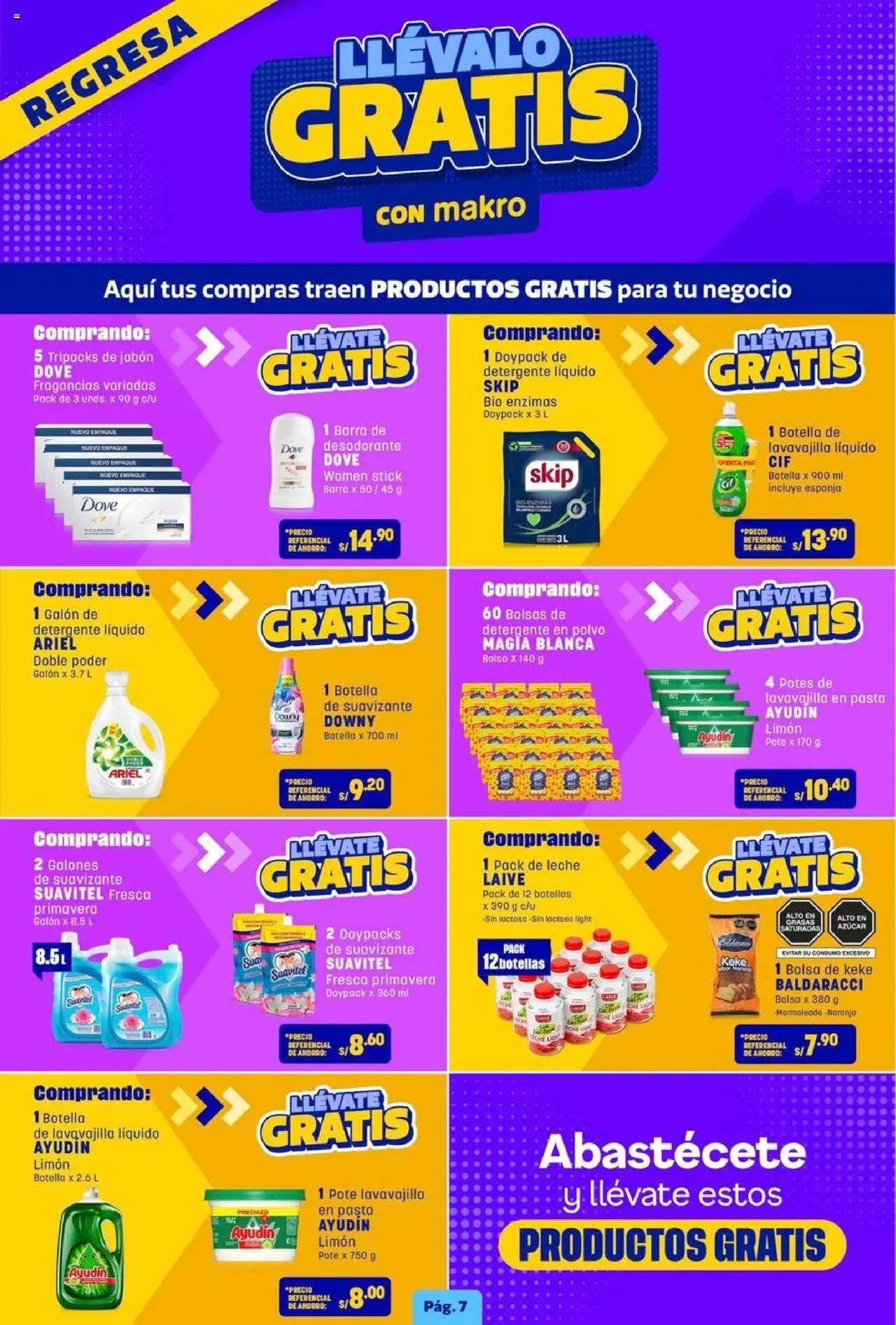 Catálogo Makro válido desde 09.10.2025 | Página: 9 | Productos: Esponja, Jabón, Leche, Pasta