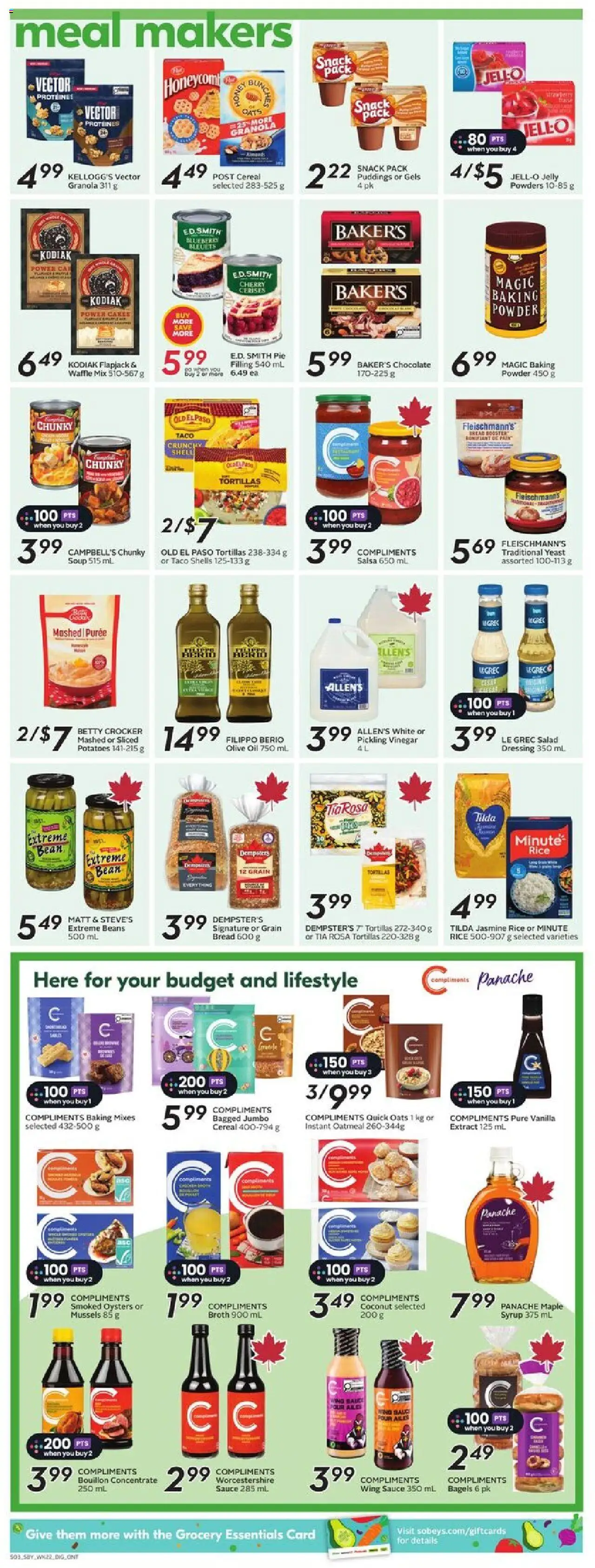 Sobeys flyer valid from 25.09.2025 | Page: 12 | Products: Rice, Salad, Powder, Oil