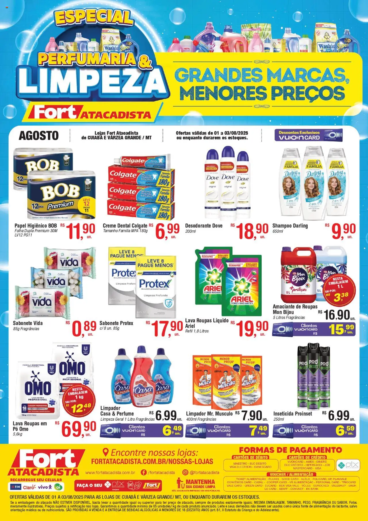 Fort Atacadista Folheto - válido de 01.08.2025 | Página: 1 | Produtos: Celular, Fragrância, Creme, Inseticida