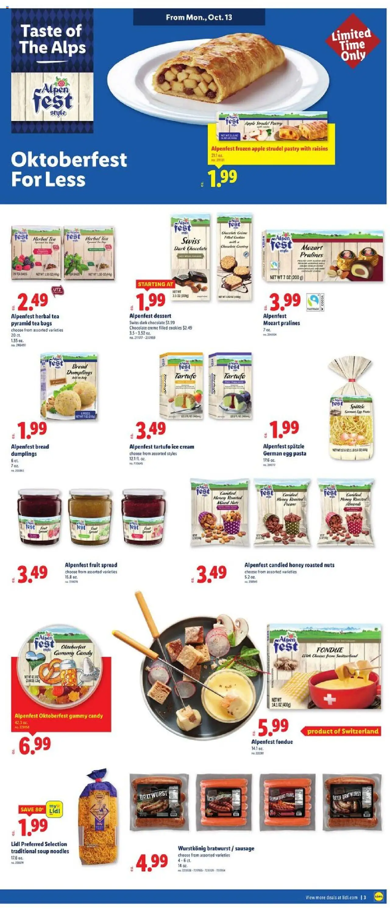 Lidl Weekly Ad - valid from 08.10.2025 | Page: 3 | Products: Pasta, Nuts, Cream, Raisins